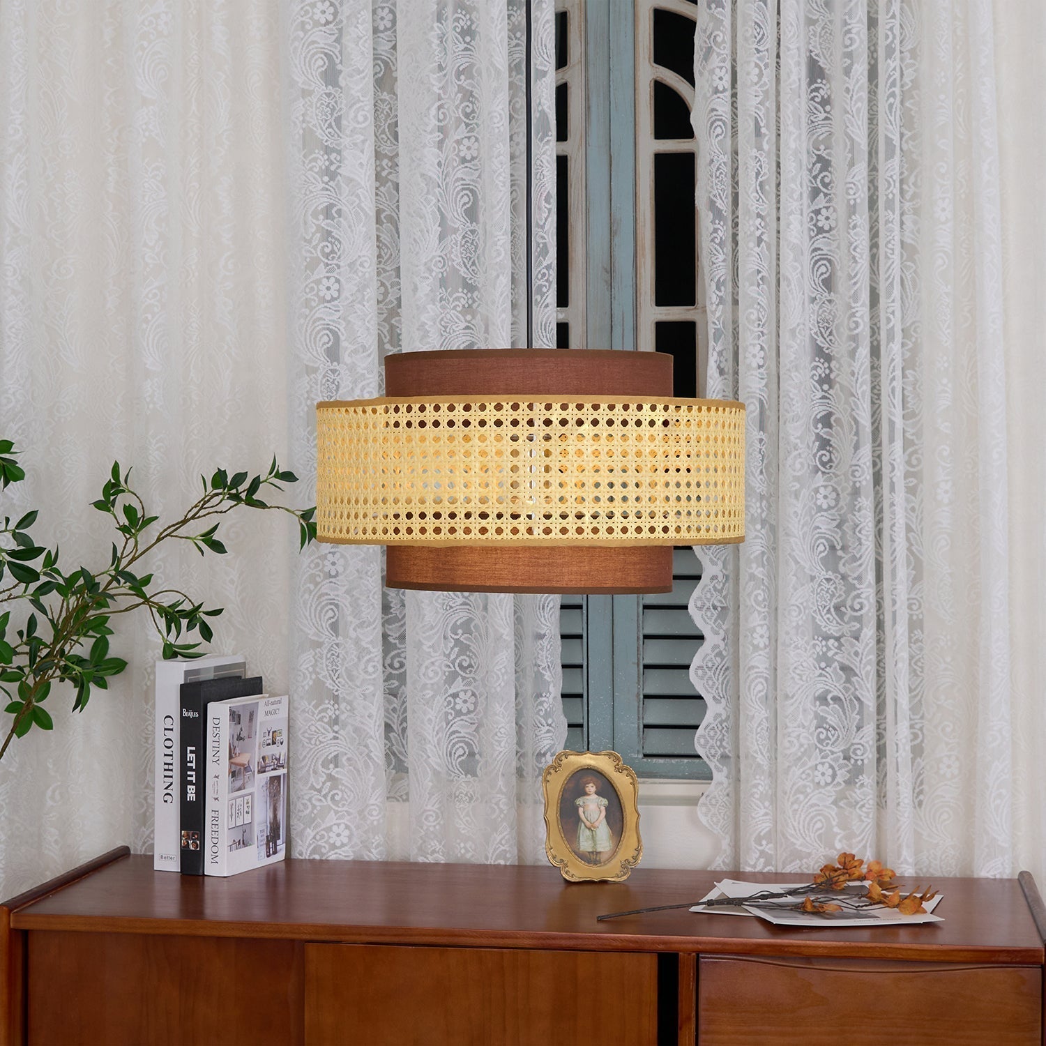 Zerither Suspension Rattan Tissu