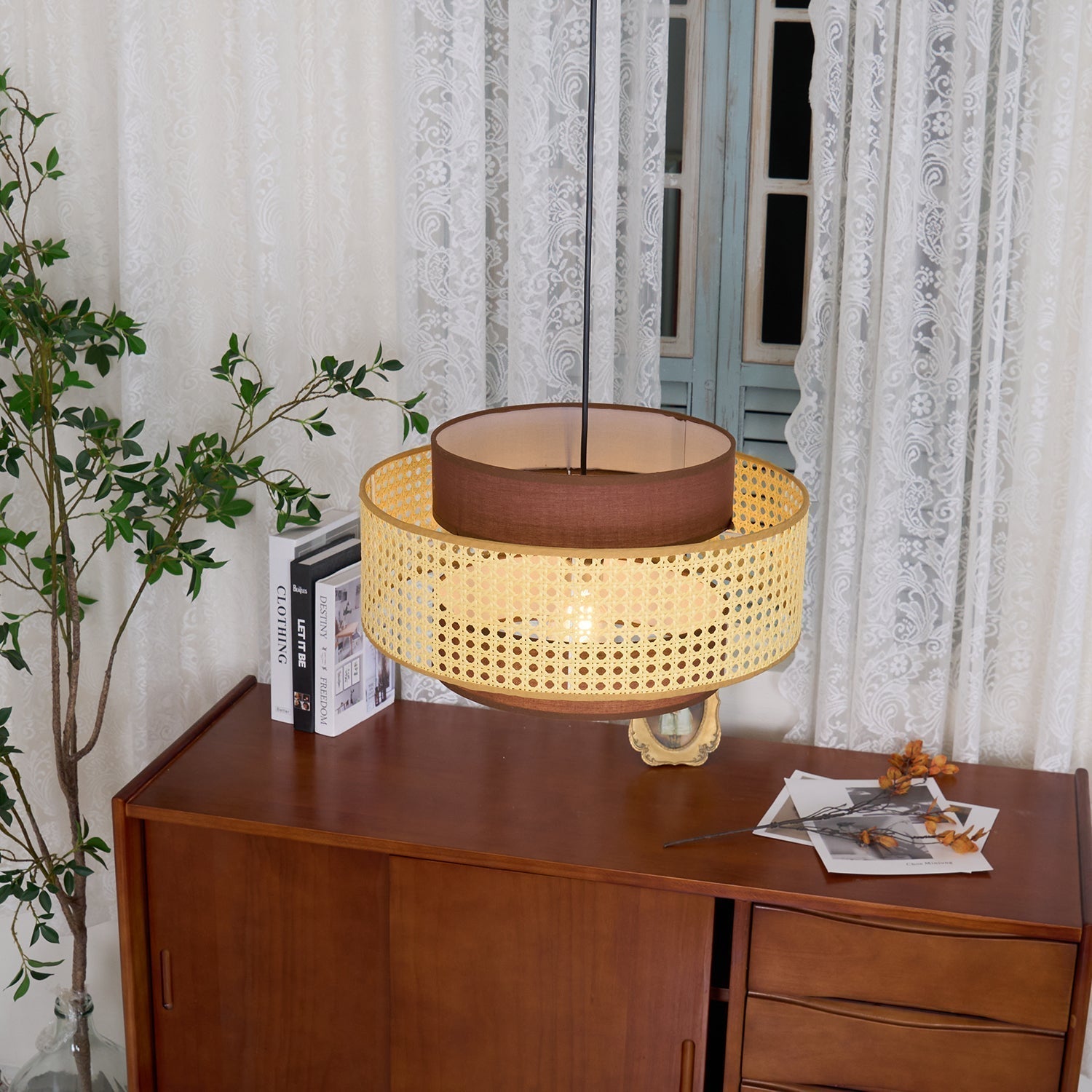 Zerither Suspension Rattan Tissu