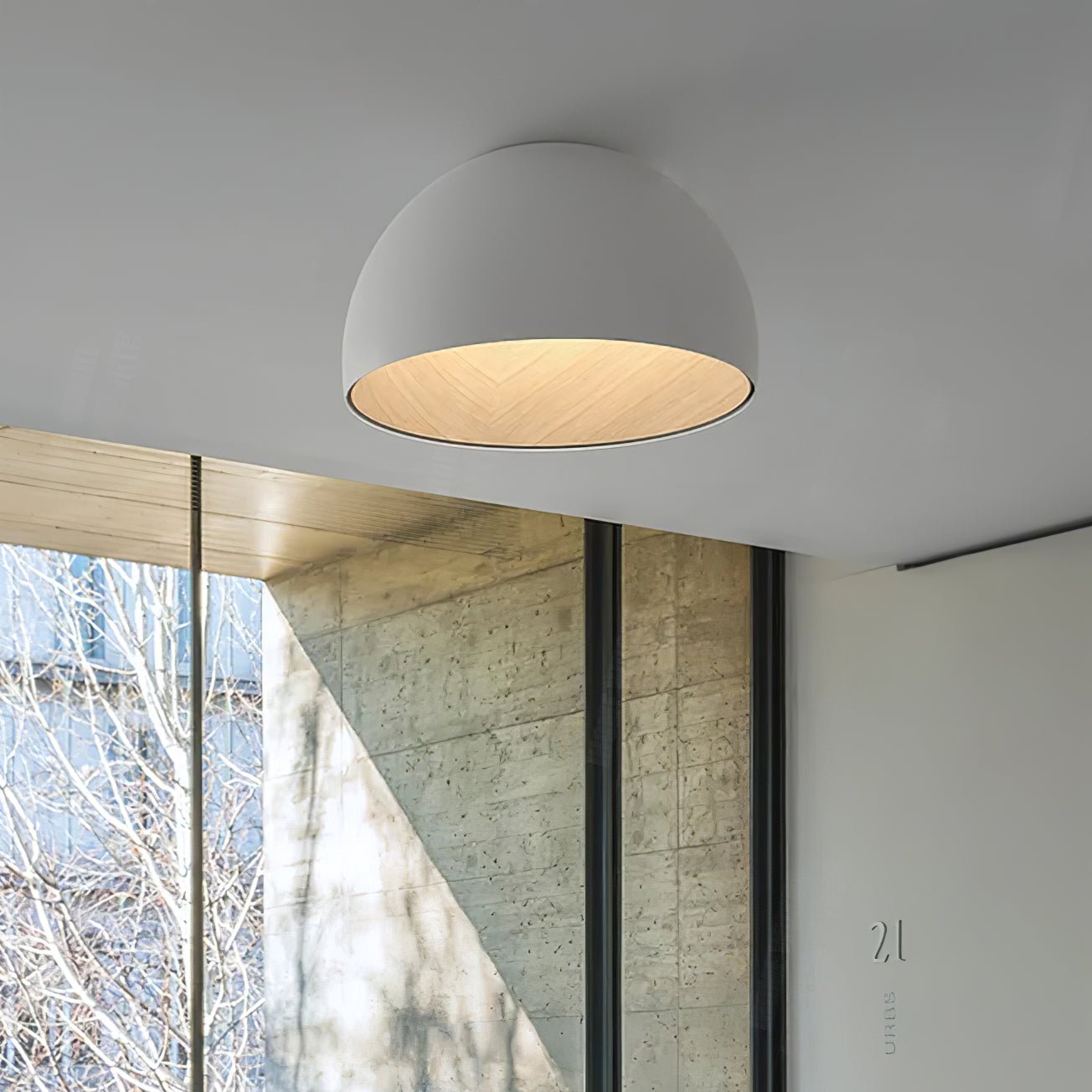 Solara Plafonnier Dôme Bois Minimaliste