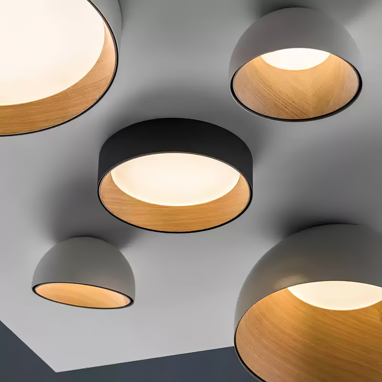 Solara Plafonnier Dôme Bois Minimaliste