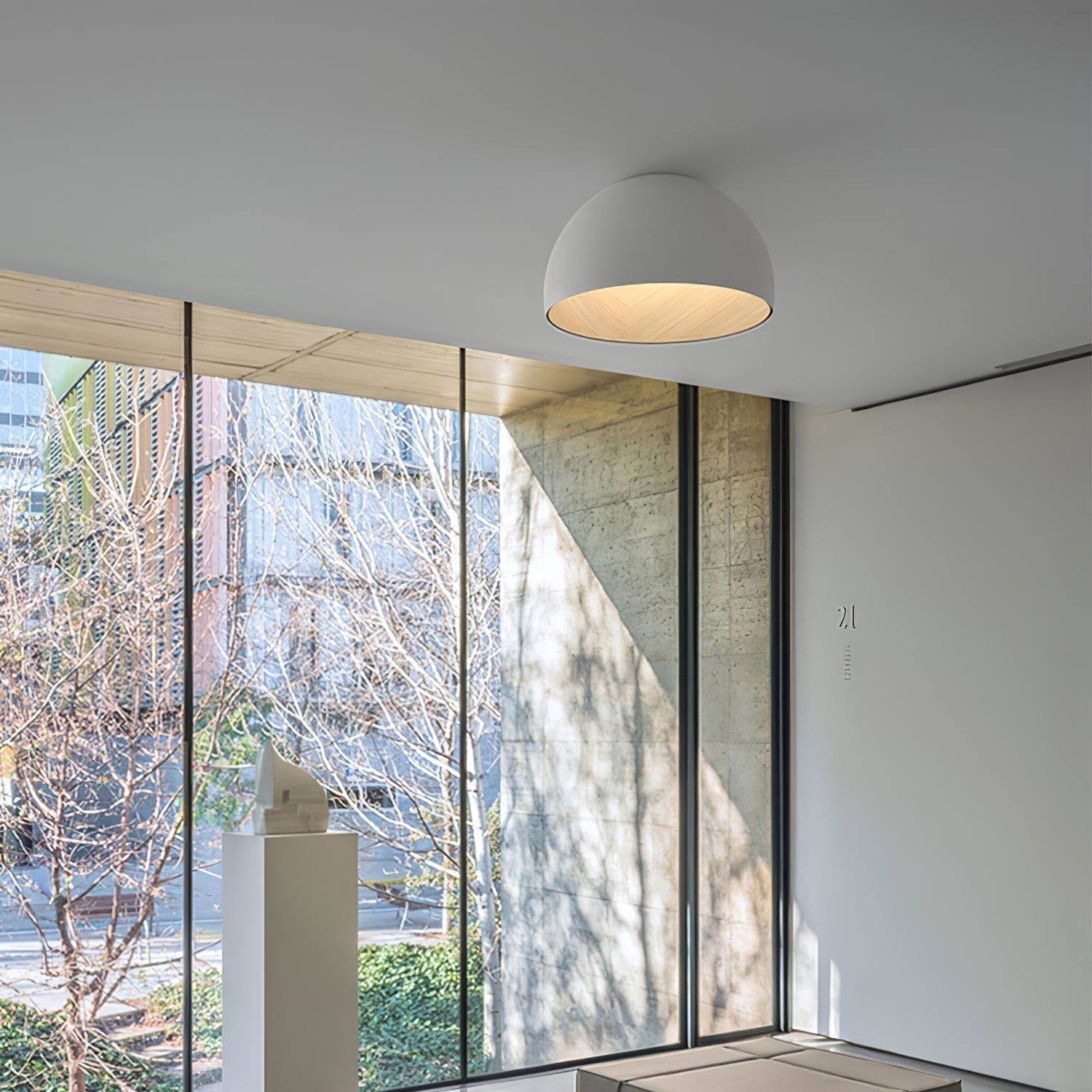 Solara Plafonnier Dôme Bois Minimaliste