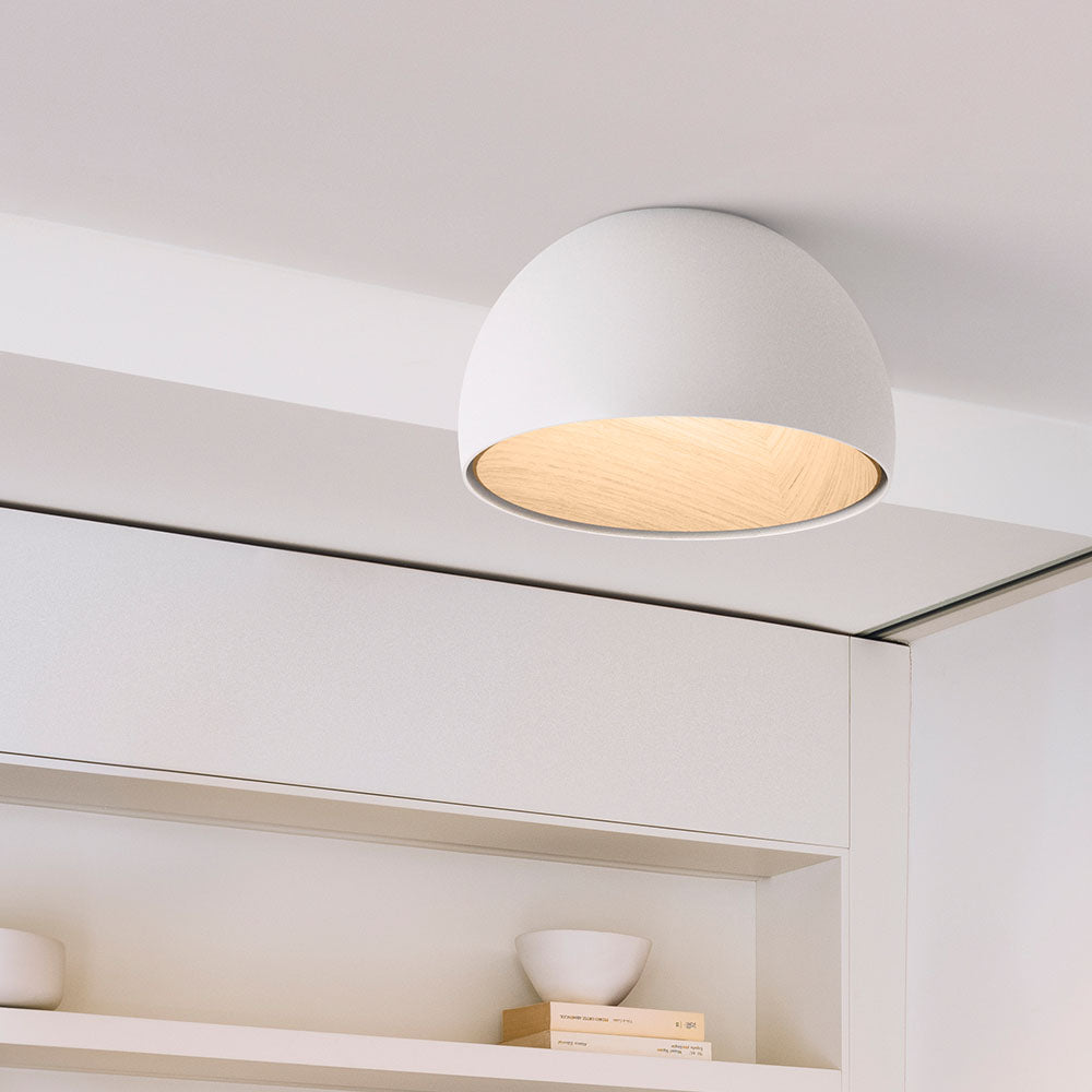 Solara Plafonnier Dôme Bois Minimaliste