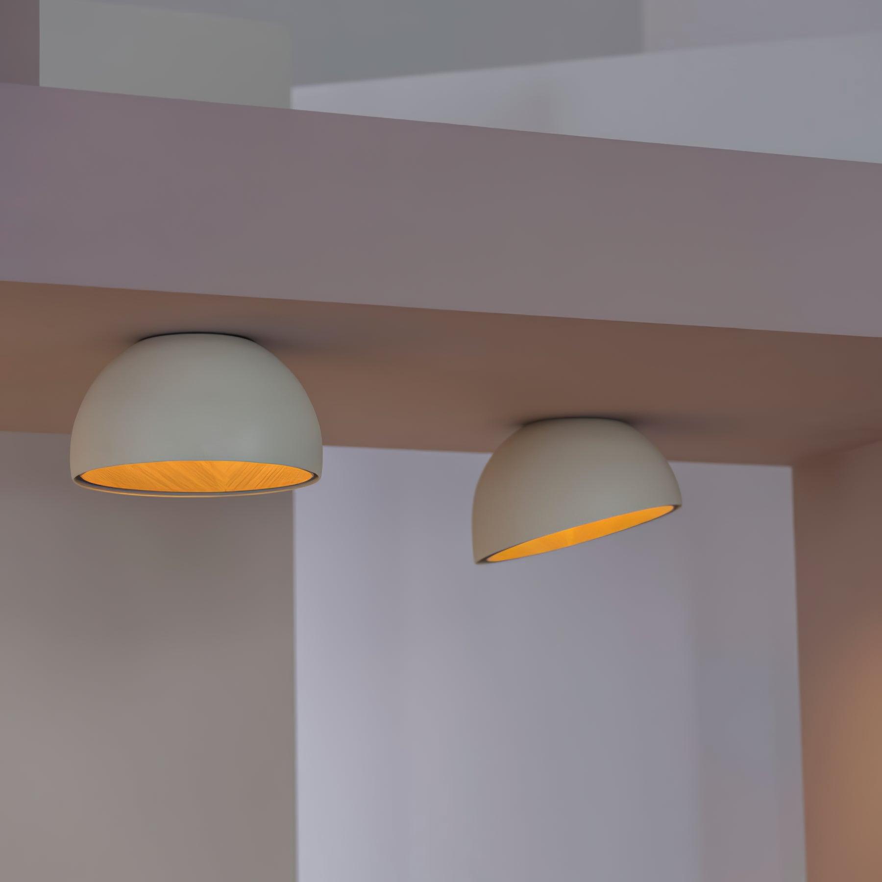 Lampe de Plafond Dôme en Bois Intérieur Chaleureux Moderne Minimaliste