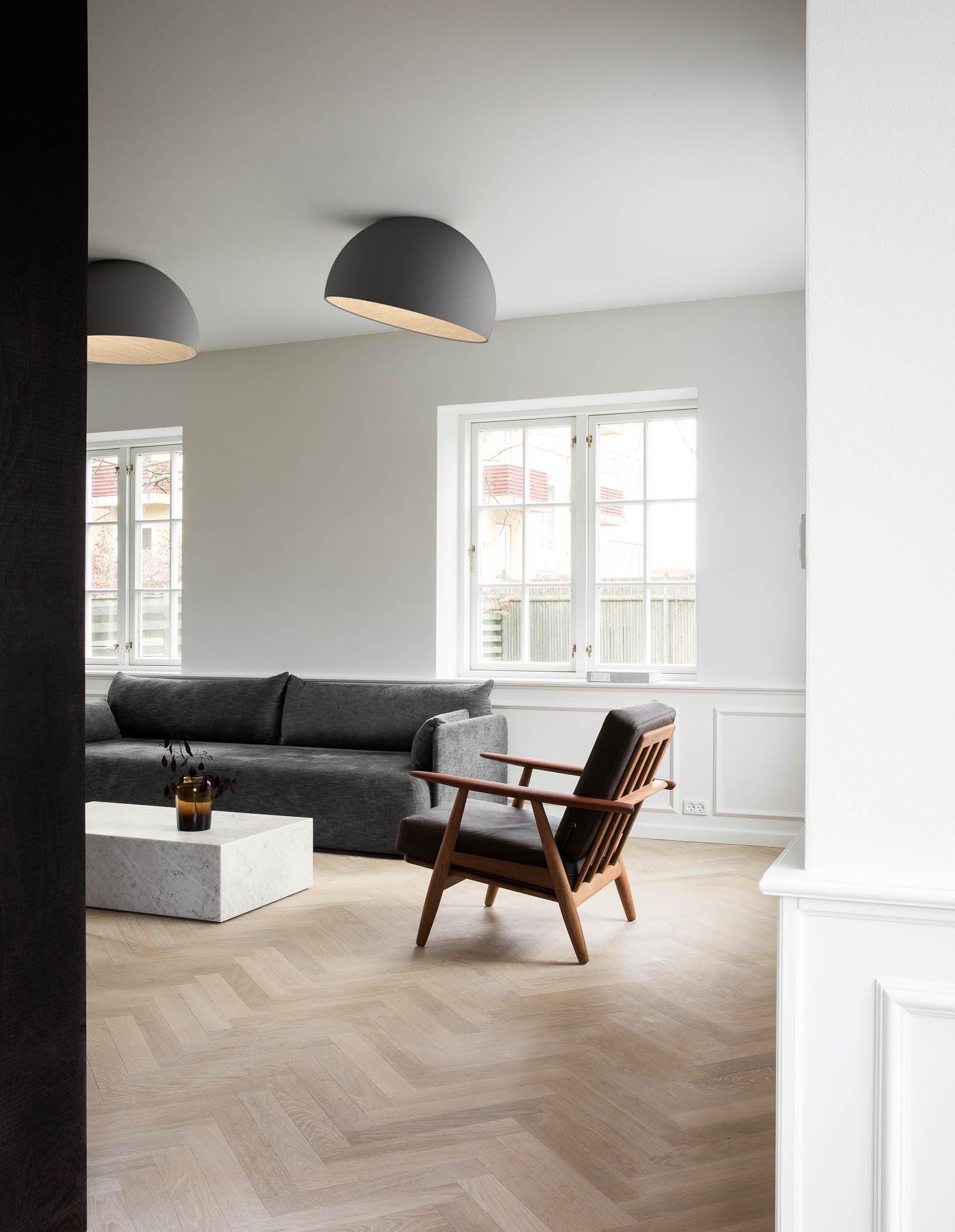 Lampe de Plafond Dôme en Bois Intérieur Chaleureux Moderne Minimaliste