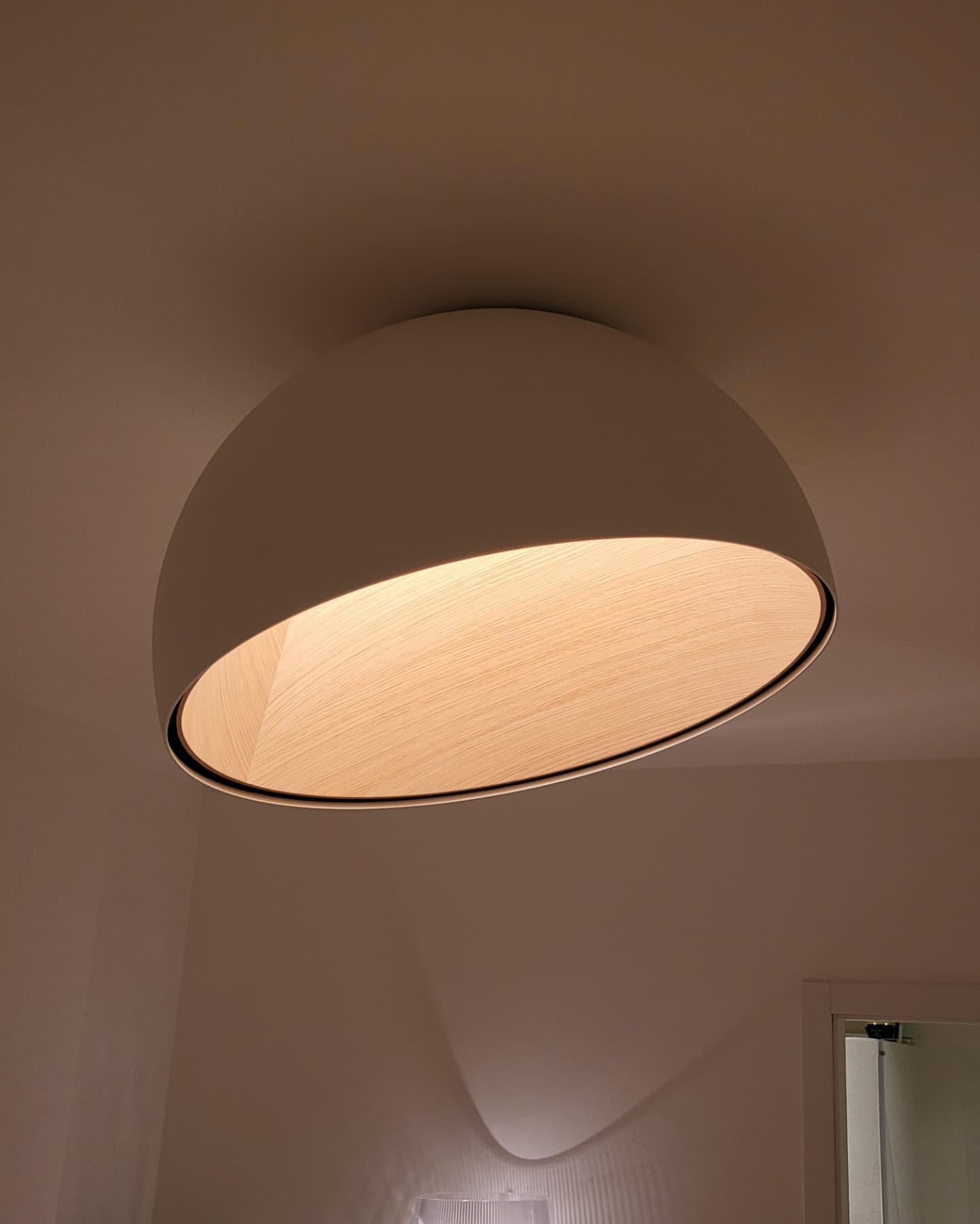 Lampe de Plafond Dôme en Bois Intérieur Chaleureux Moderne Minimaliste