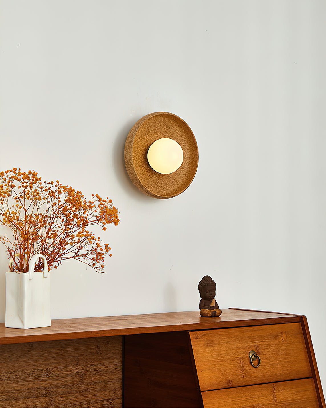 Civarir Applique Murale Ronde en Verre Céramique Minimaliste Moderne