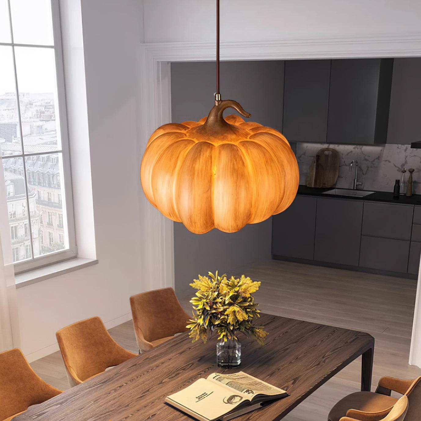 Duzy Pumpkin Lampe Suspendue Résine Vintage Japonaise