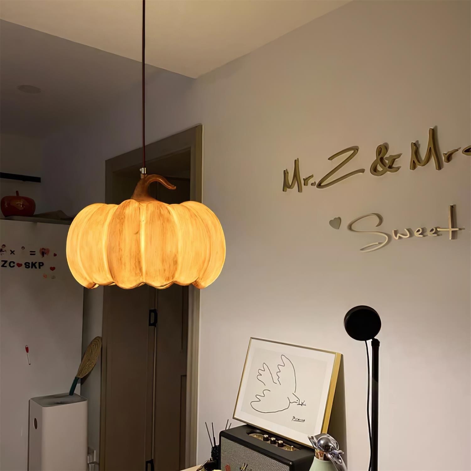 Duzy Pumpkin Lampe Suspendue Résine Vintage Japonaise