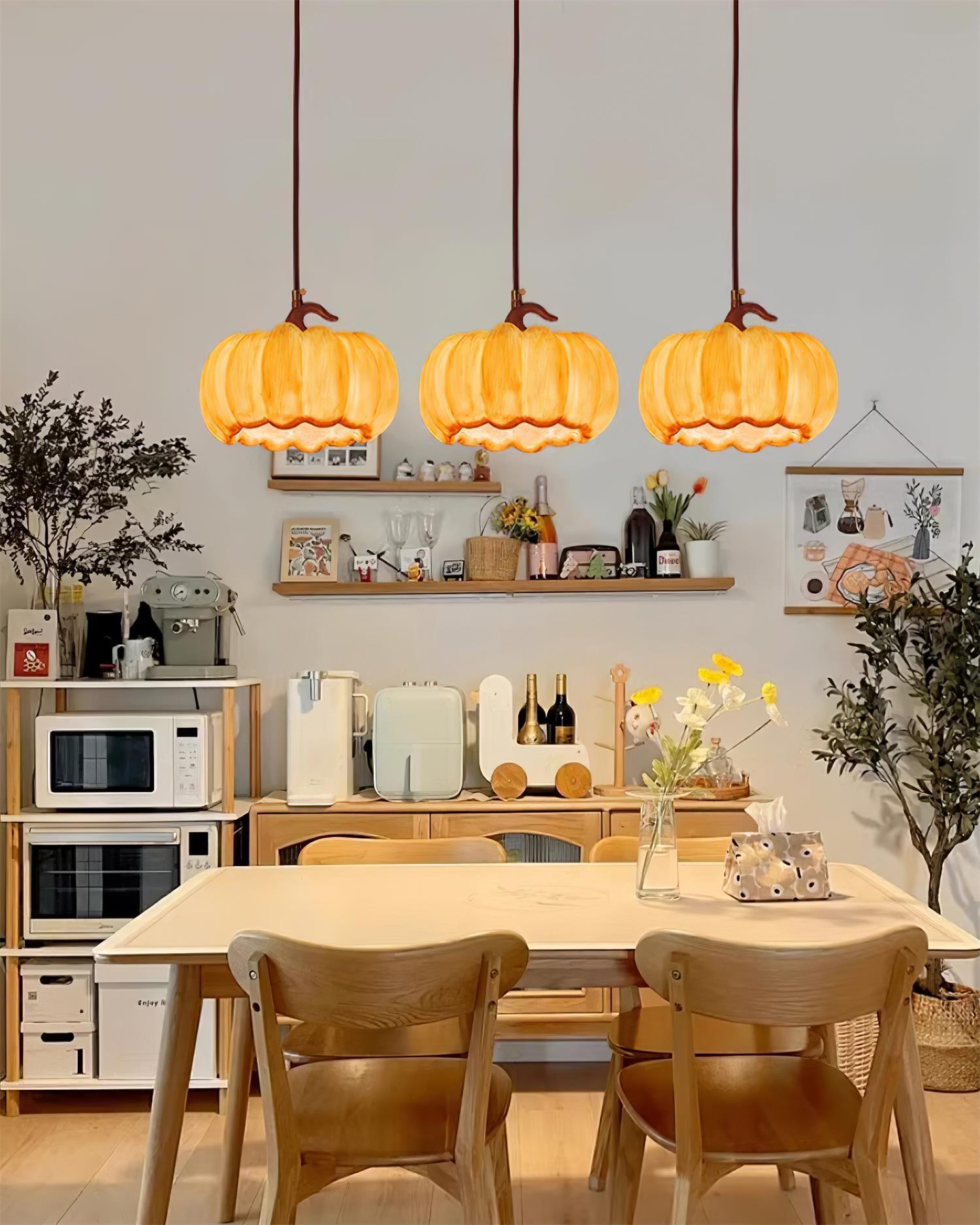 Duzy Pumpkin Lampe Suspendue Résine Vintage Japonaise