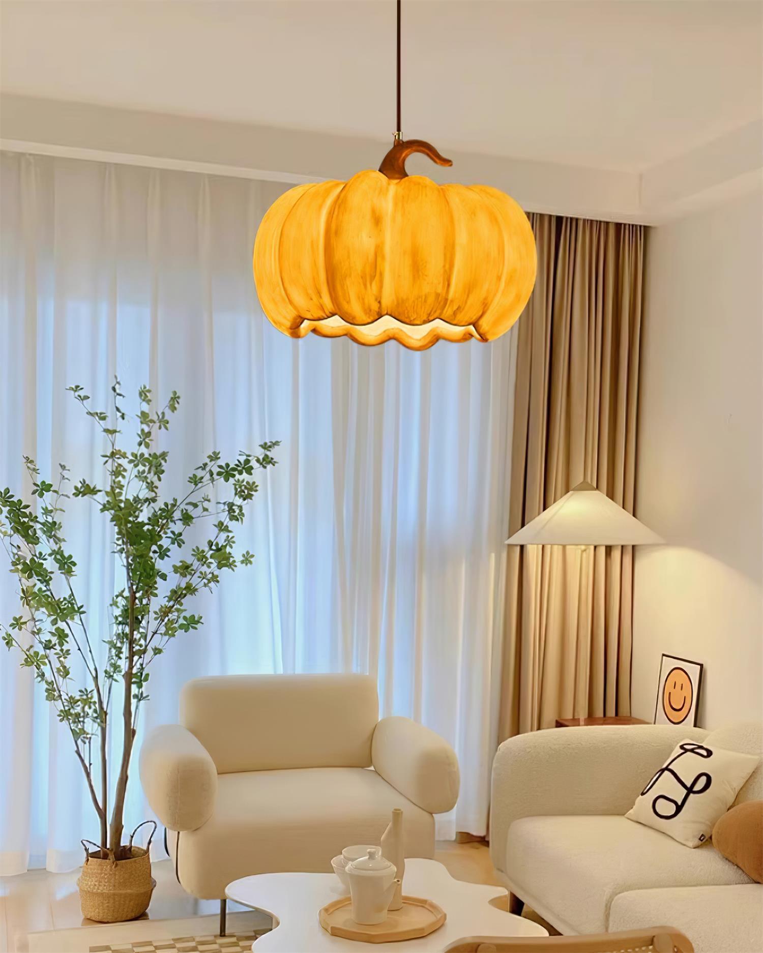 Duzy Pumpkin Lampe Suspendue Résine Vintage Japonaise
