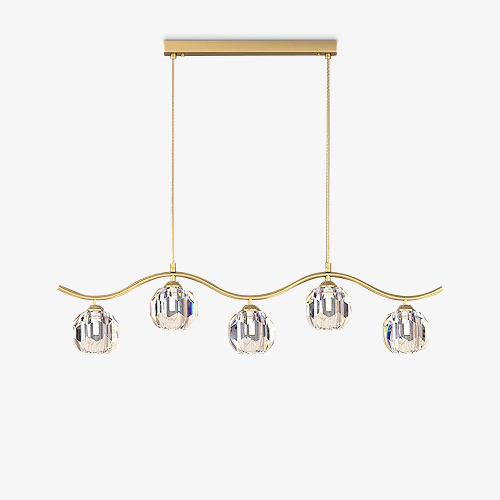 Lustra Lustre Cuivre et Cristal Géométrique