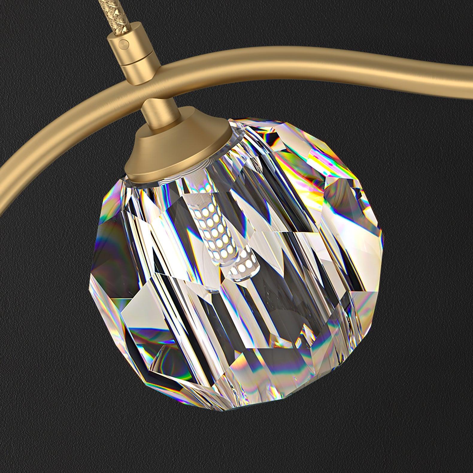 Lustra Lustre Cuivre et Cristal Géométrique