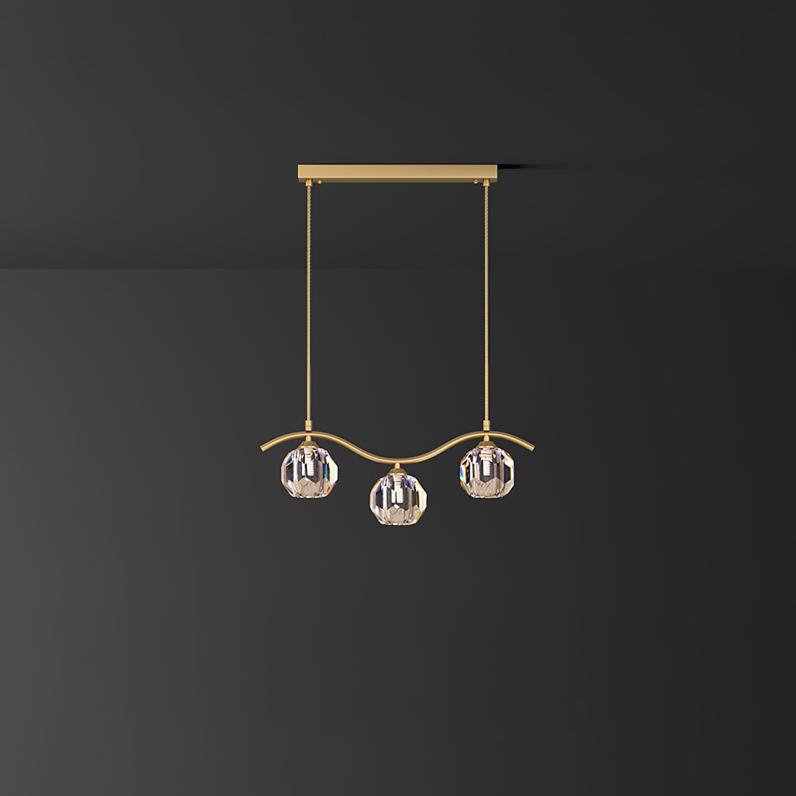 Lustra Lustre Cuivre et Cristal Géométrique