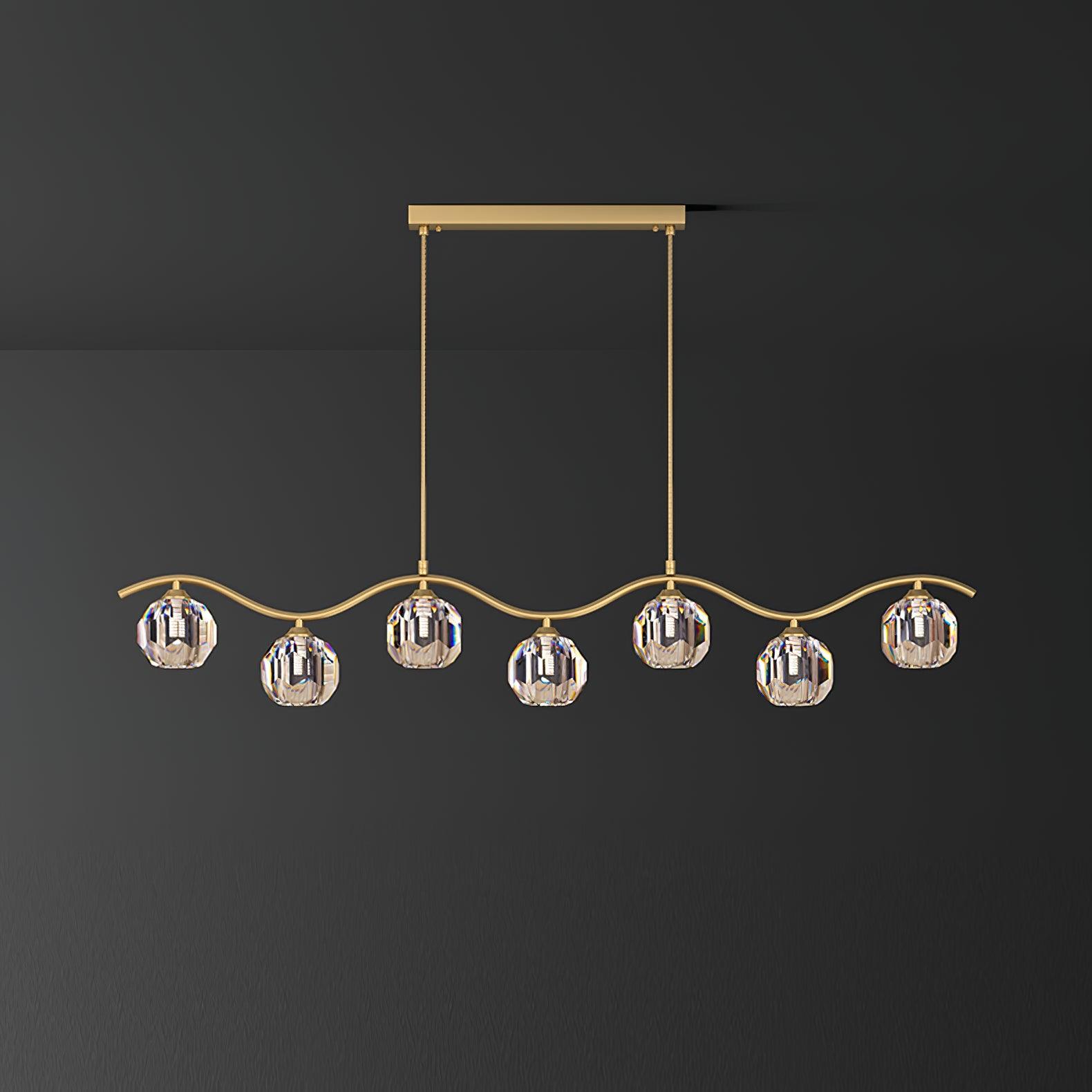 Lustra Lustre Cuivre et Cristal Géométrique
