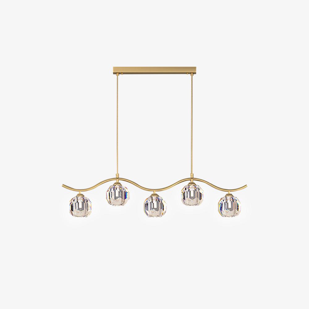 Lustra Lustre Cuivre et Cristal Géométrique