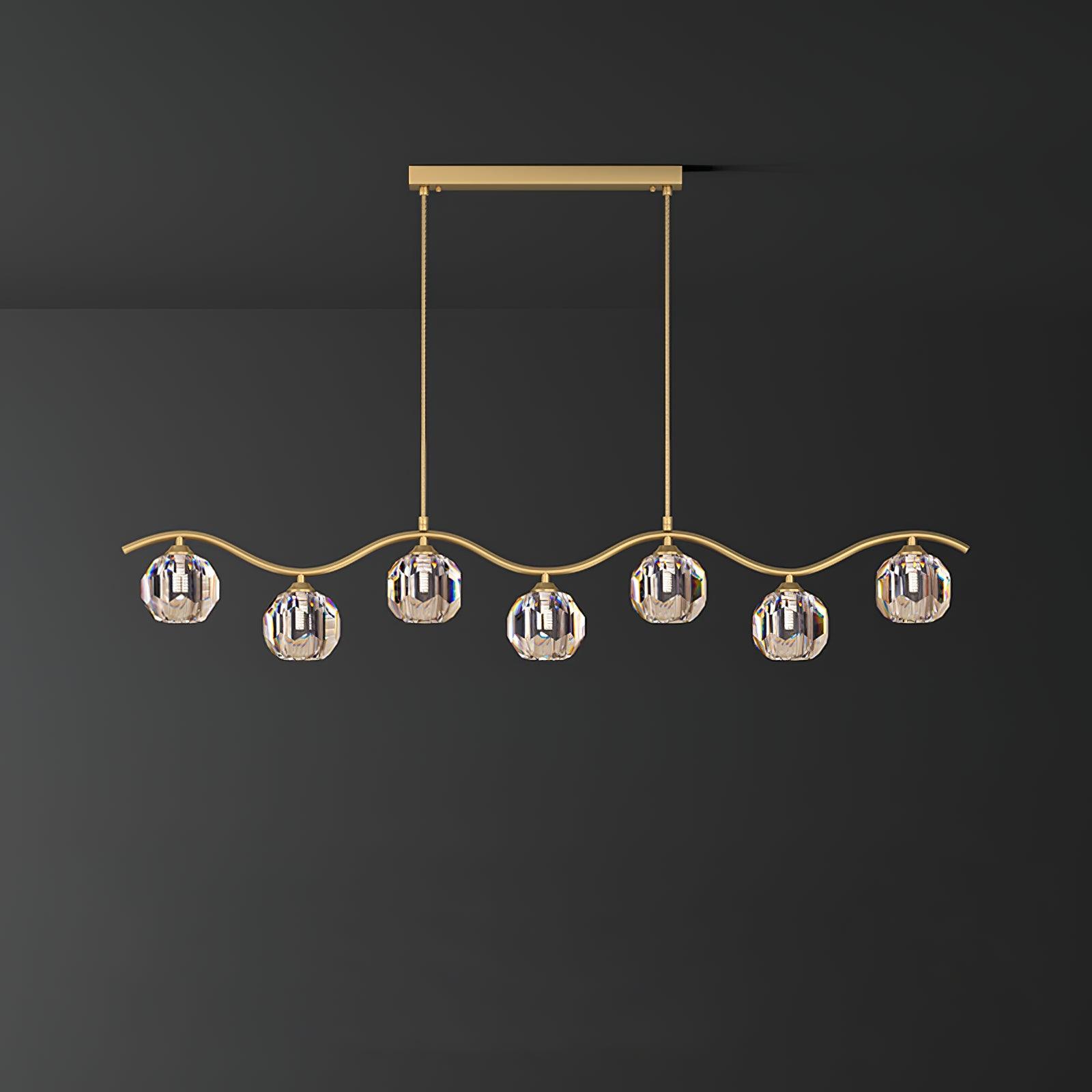 Lustra Lustre Cuivre et Cristal Géométrique