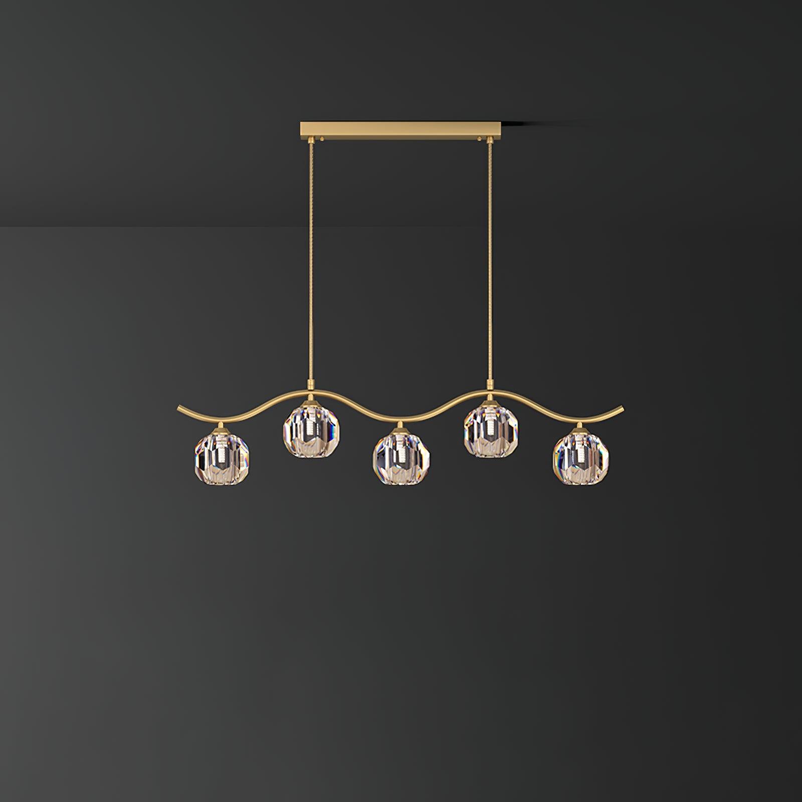 Lustra Lustre Cuivre et Cristal Géométrique