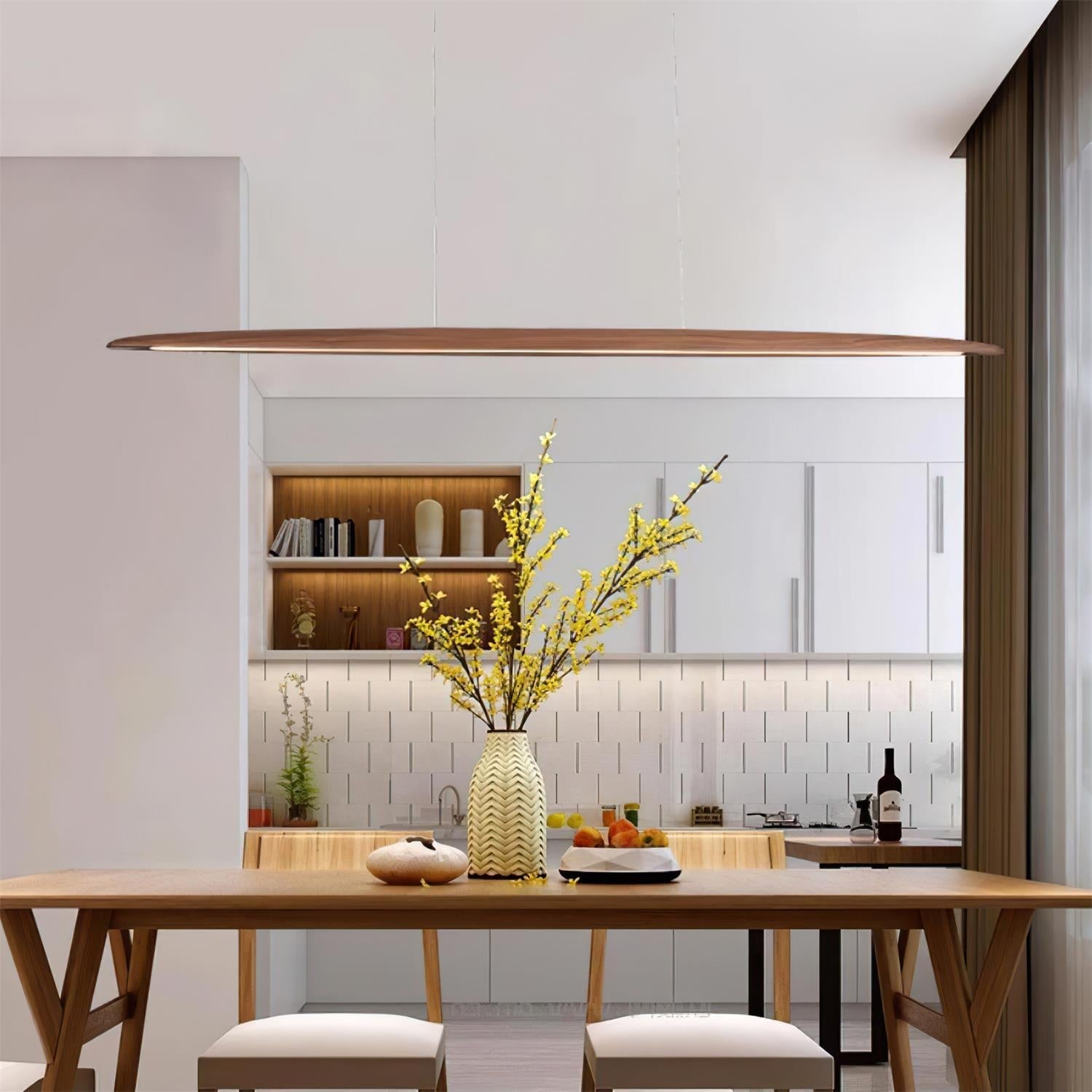 Duvane Lampe Suspendue LED Minimaliste en Bois
