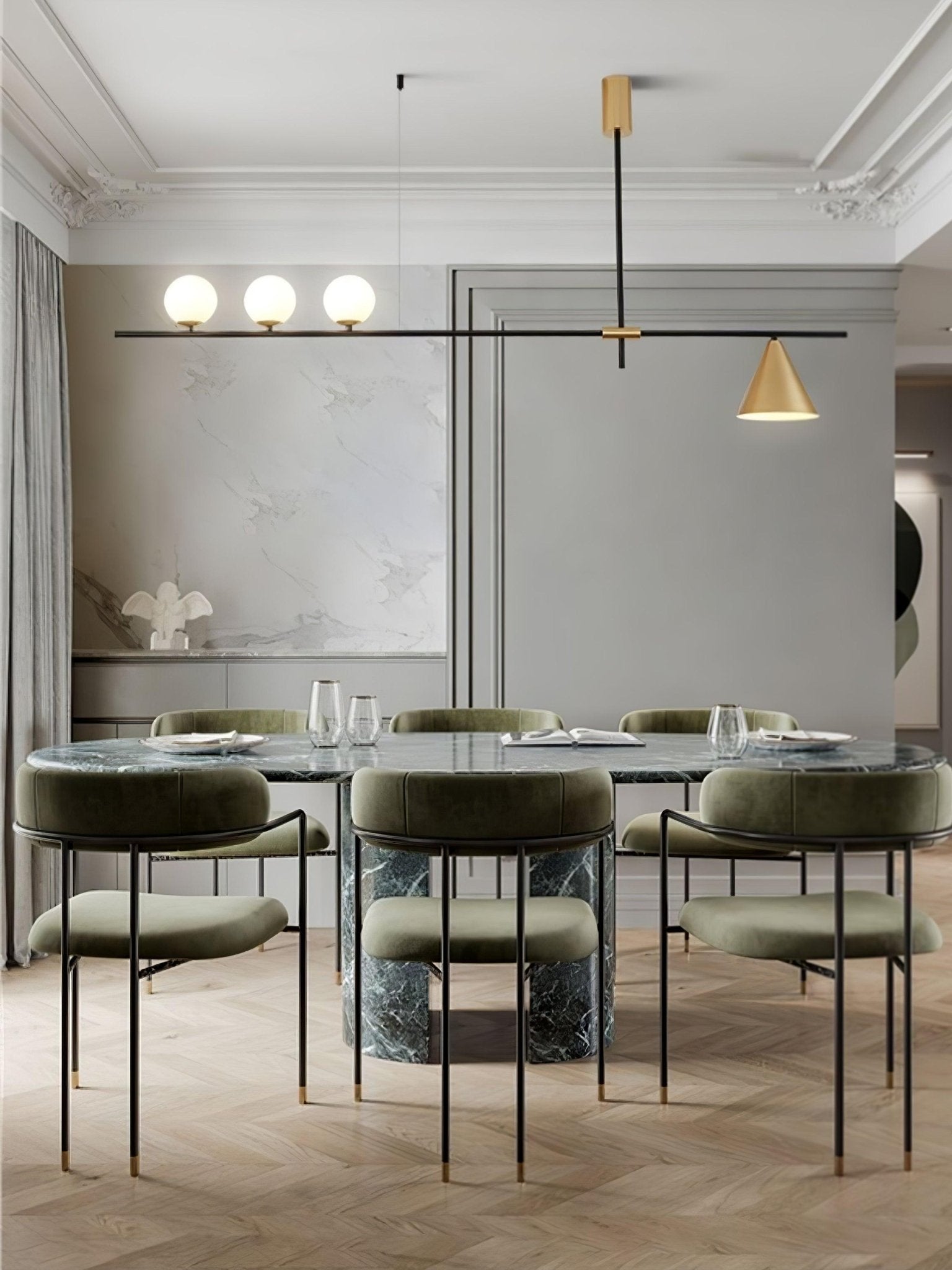 Lumora Suspension Dorée Contemporaine