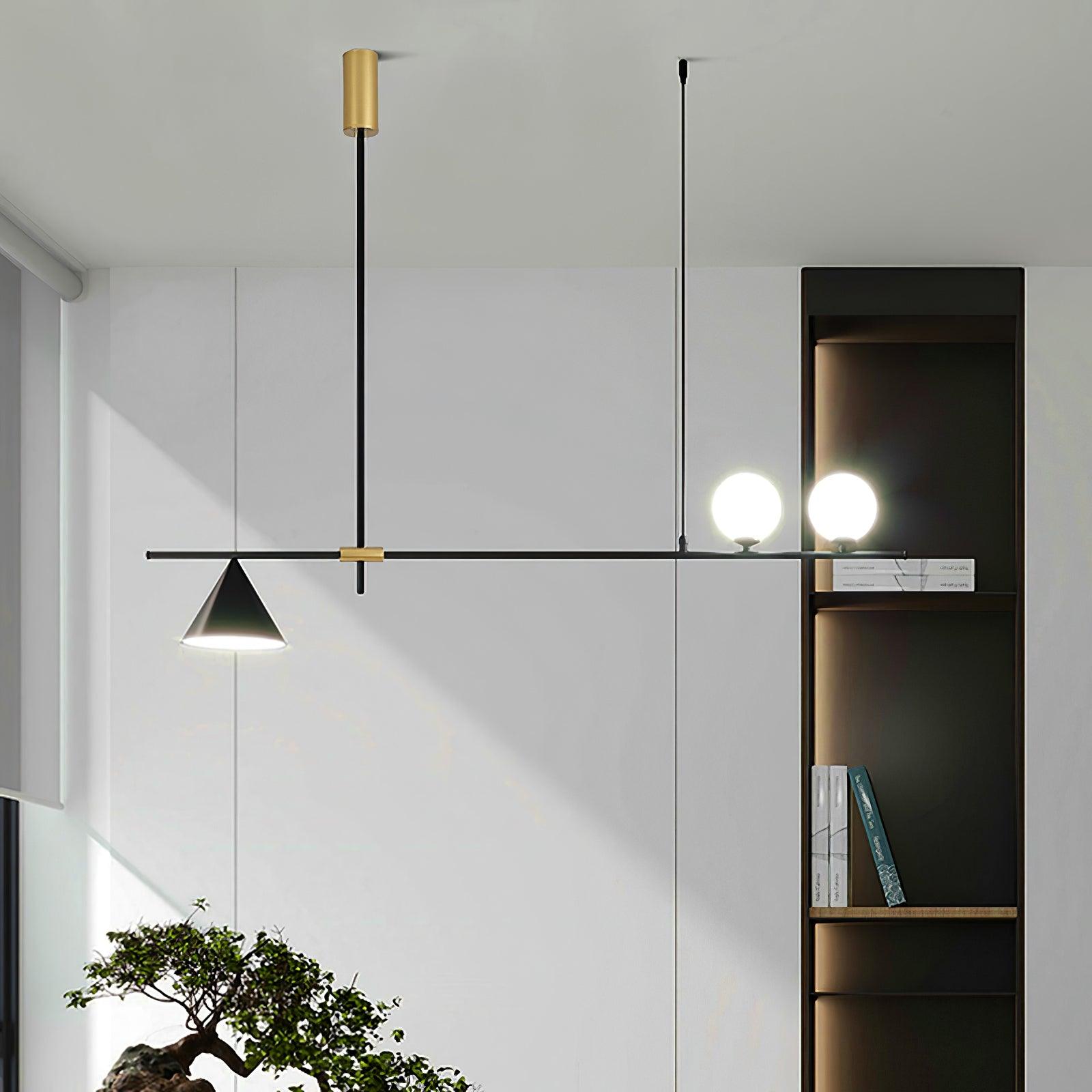 Lumora Suspension Dorée Contemporaine
