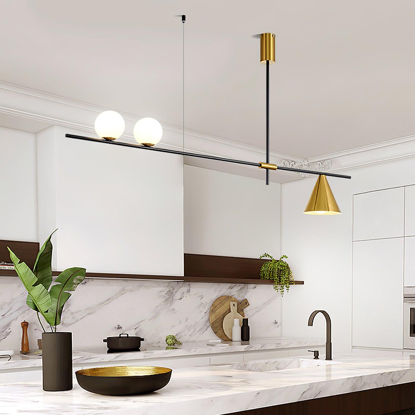 Lumora Suspension Dorée Contemporaine