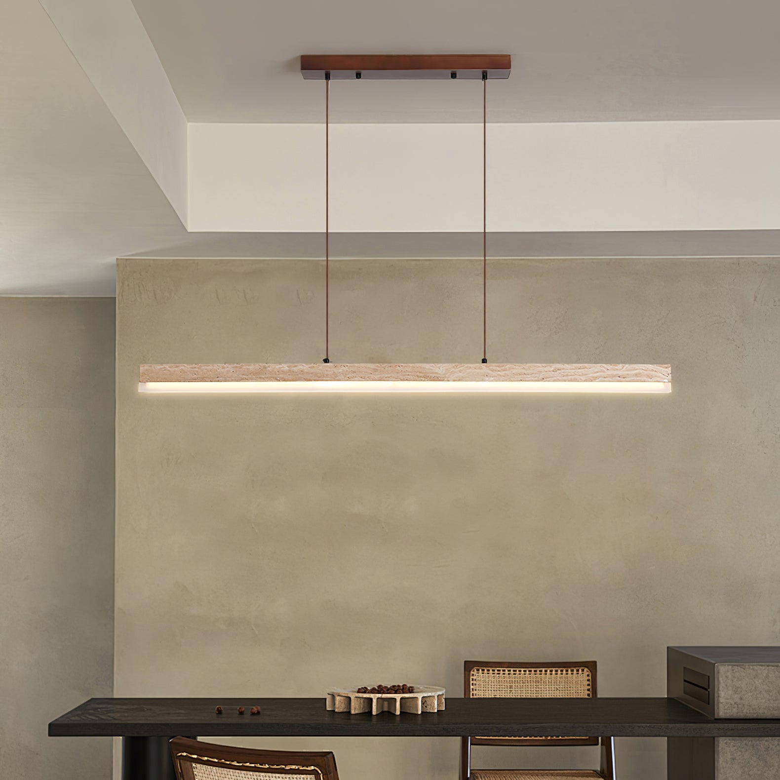 Ivsoryra Lampe Suspendue Rectangulaire en Travertin