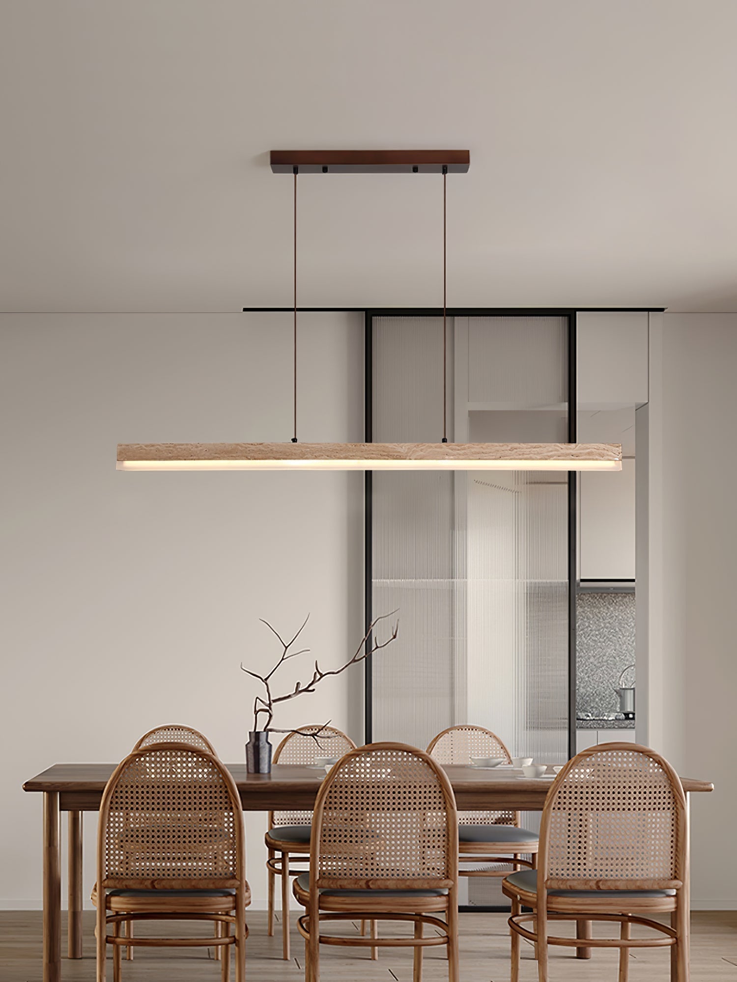 Ivsoryra Lampe Suspendue Rectangulaire en Travertin