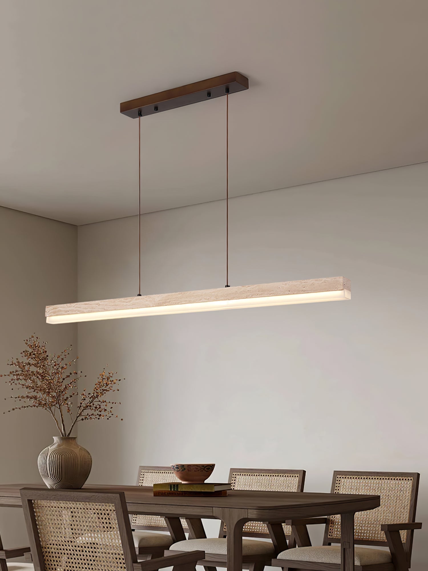 Ivsoryra Lampe Suspendue Rectangulaire en Travertin