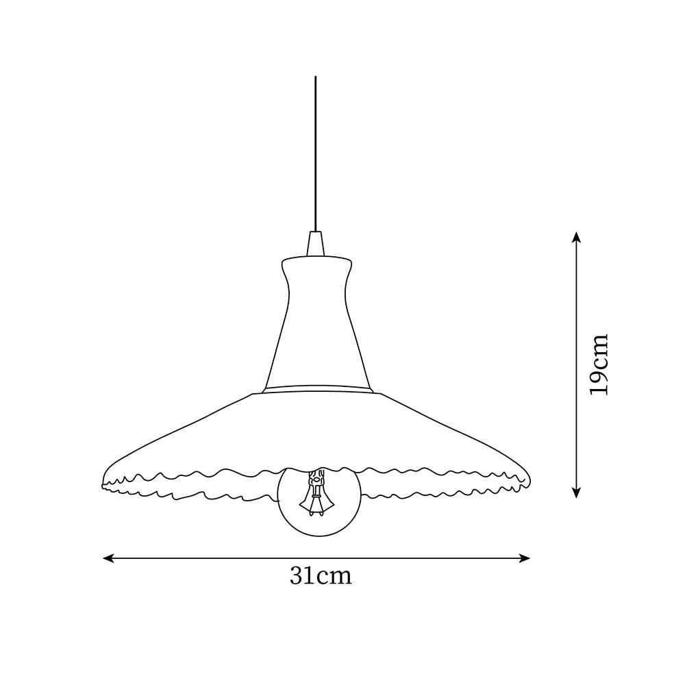 Eikon Lampe Suspendue Noyer Verre Texturé Élégant