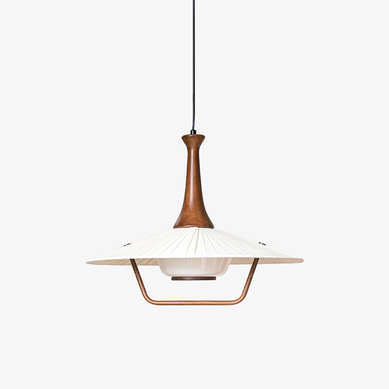 Mydorisra Traditionnel Classique Tissu Bois Pendentif Lampe