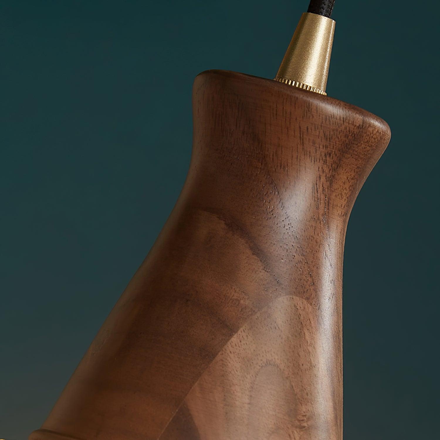 Eikon Lampe Suspendue Noyer Verre Texturé Élégant