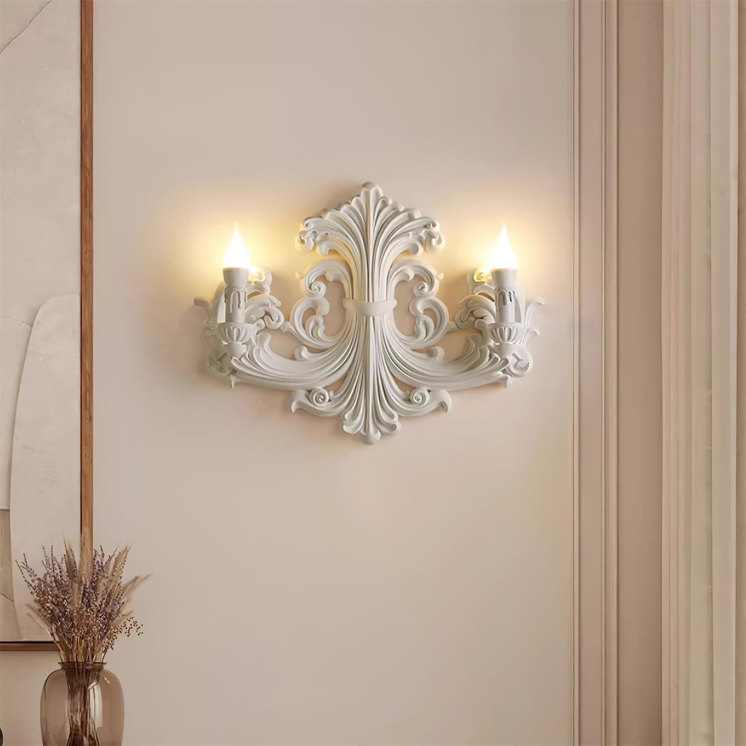 Virelli Applique Murale Sculpturale Bras en Plâtre en Forme de Bougie Éclairage Ascendant Élégant