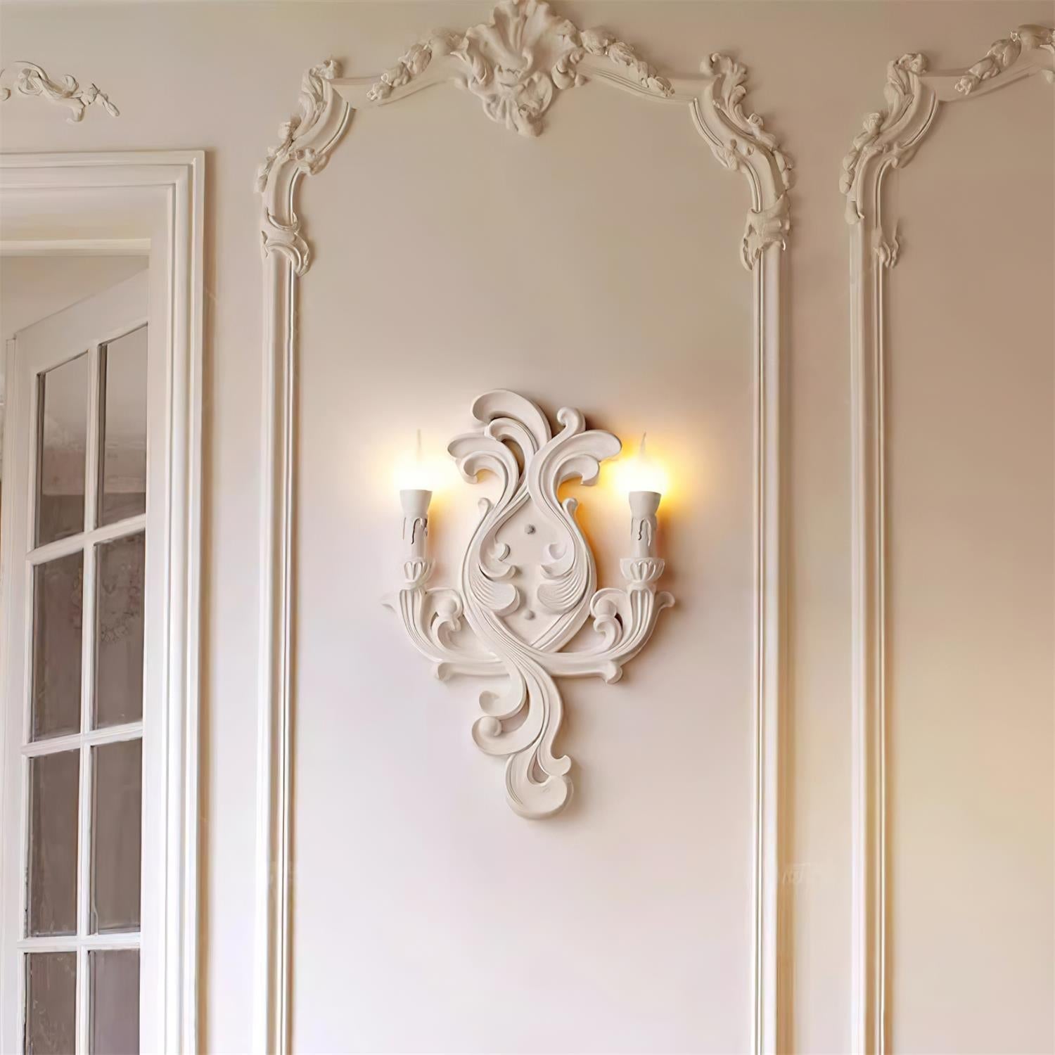 Virelli Applique Murale Sculpturale Bras en Plâtre en Forme de Bougie Éclairage Ascendant Élégant