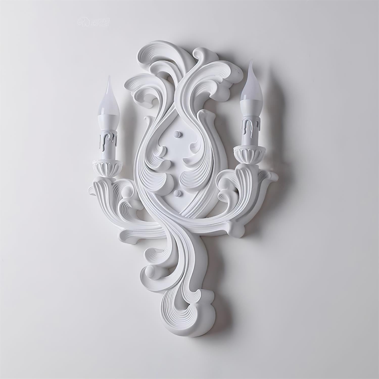 Virelli Applique Murale Sculpturale Bras en Plâtre en Forme de Bougie Éclairage Ascendant Élégant