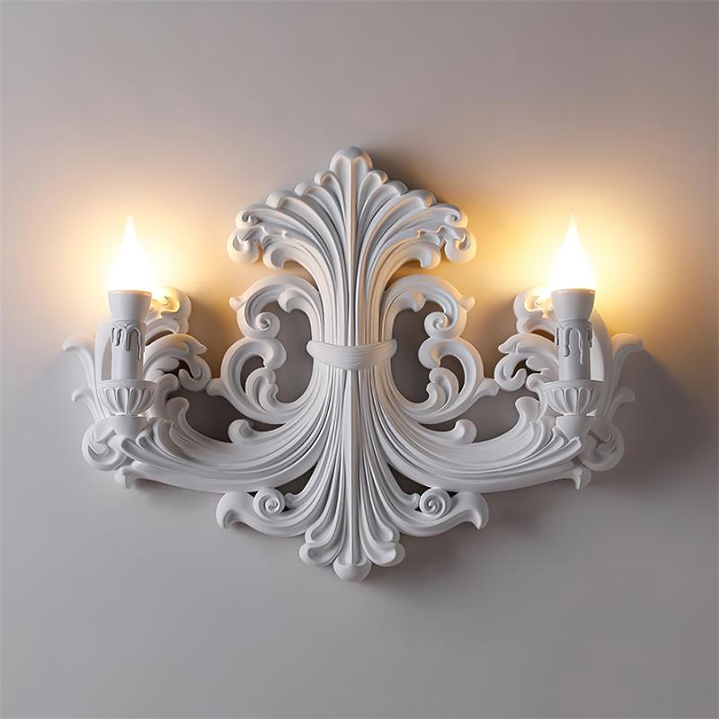 Virelli Applique Murale Sculpturale Bras en Plâtre en Forme de Bougie Éclairage Ascendant Élégant