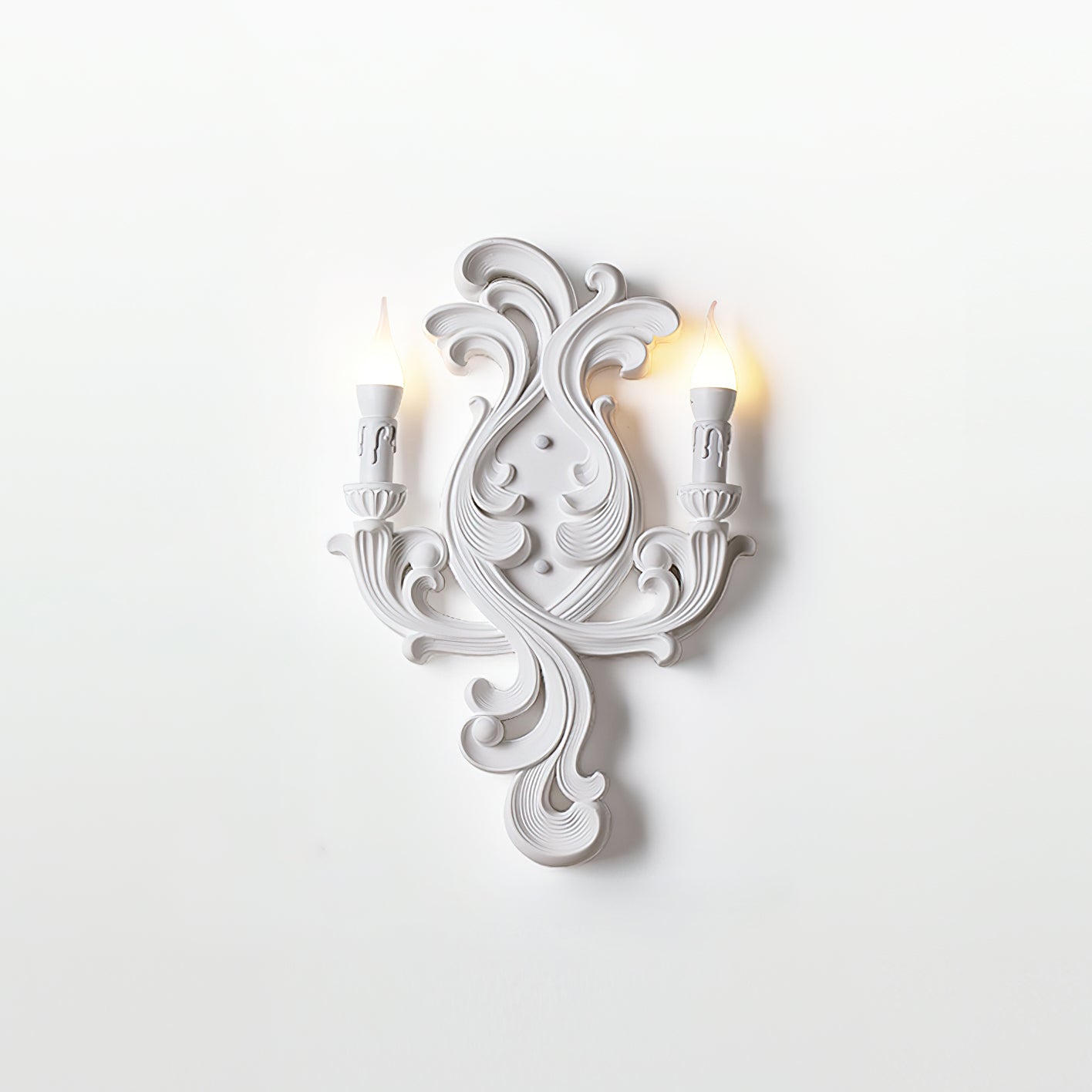 Virelli Applique Murale Sculpturale Bras en Plâtre en Forme de Bougie Éclairage Ascendant Élégant