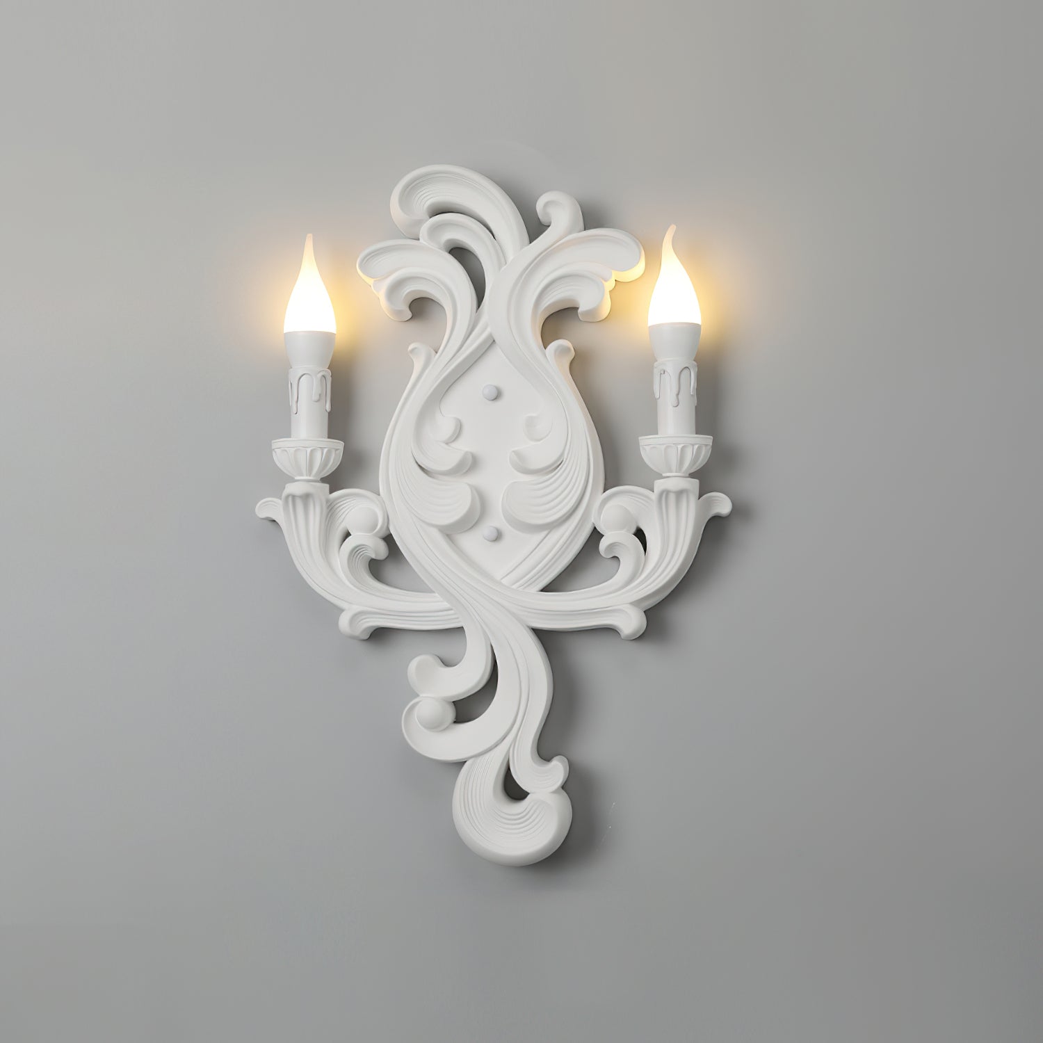 Virelli Applique Murale Sculpturale Bras en Plâtre en Forme de Bougie Éclairage Ascendant Élégant