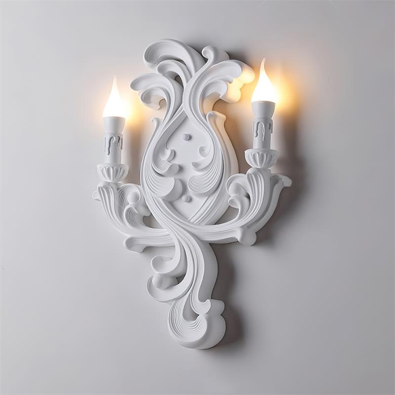Virelli Applique Murale Sculpturale Bras en Plâtre en Forme de Bougie Éclairage Ascendant Élégant
