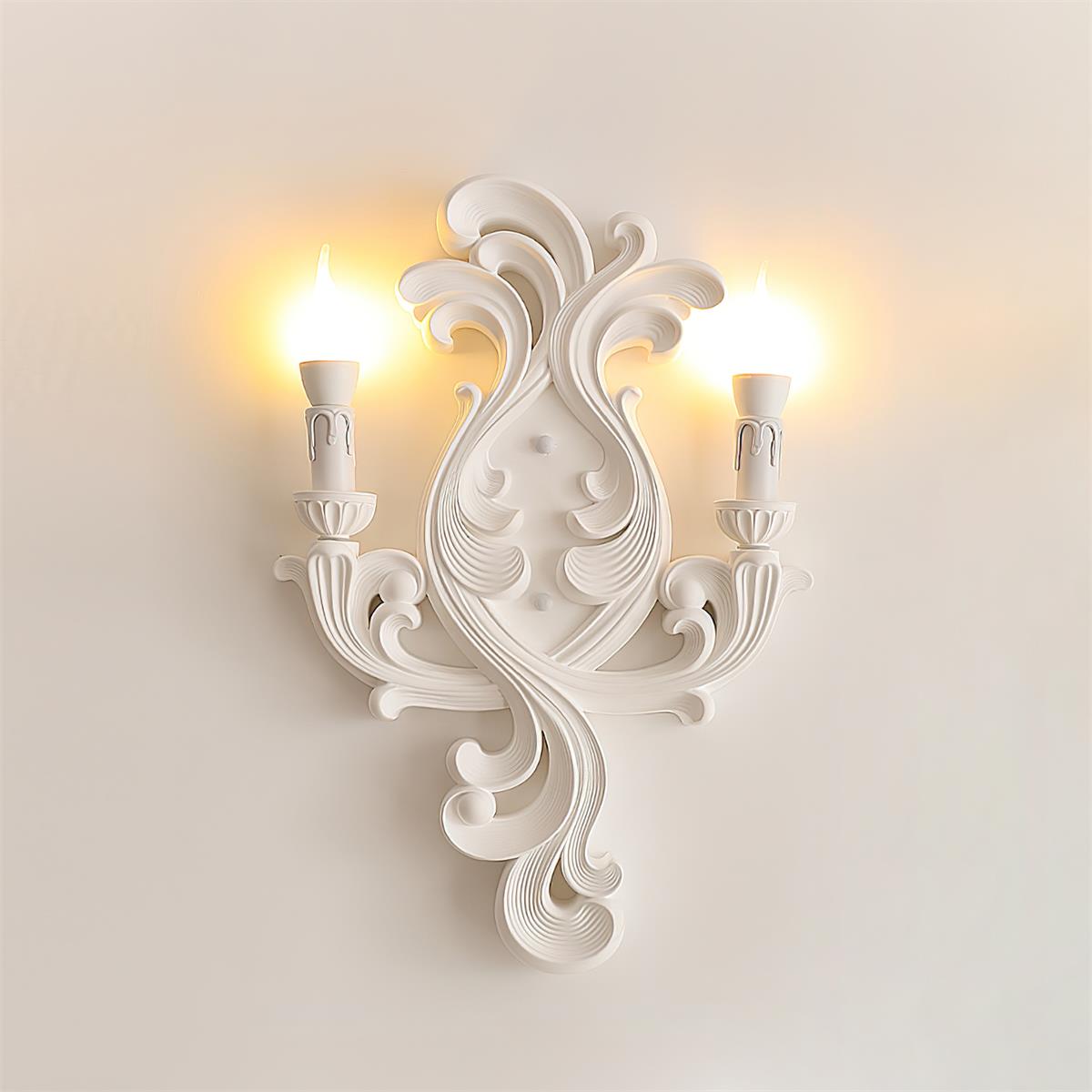 Virelli Applique Murale Sculpturale Bras en Plâtre en Forme de Bougie Éclairage Ascendant Élégant