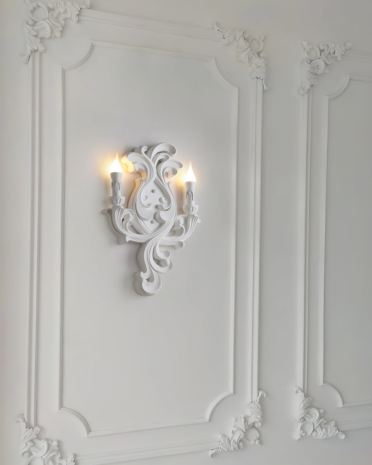 Virelli Applique Murale Sculpturale Bras en Plâtre en Forme de Bougie Éclairage Ascendant Élégant