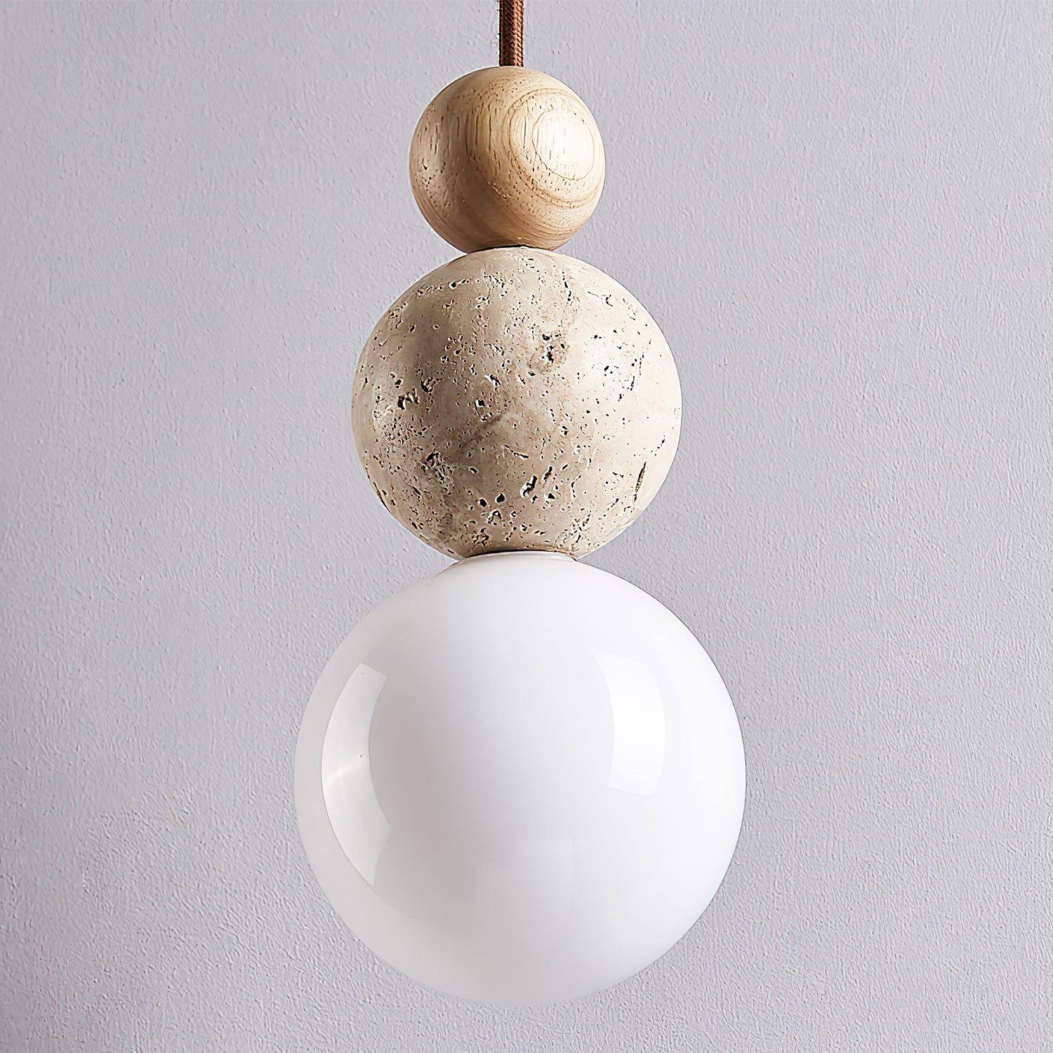 Ullaeia Sphère-Grappe Travertin Pendentif Lumière