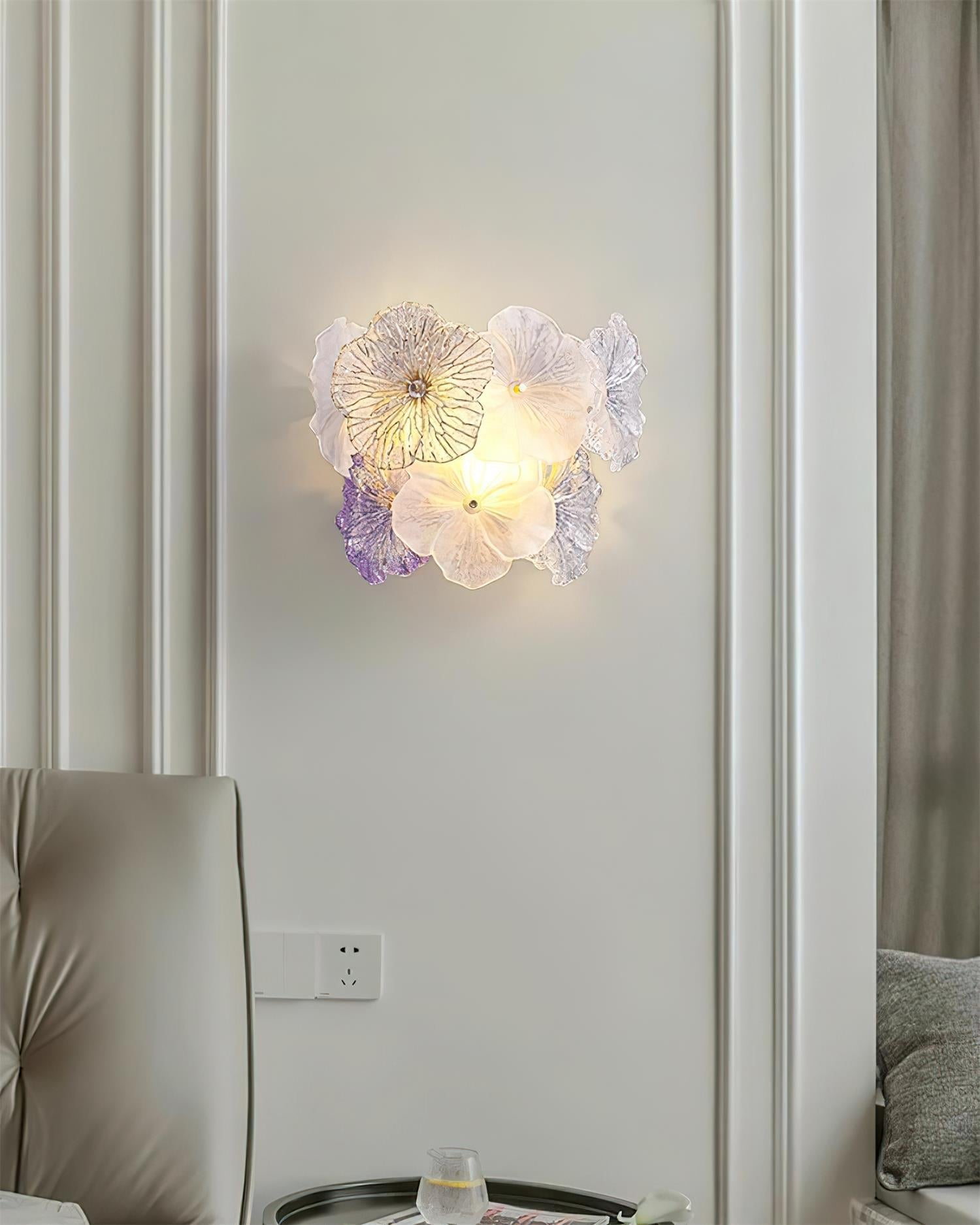 Elaria Applique Murale Accent Pétale en Verre
