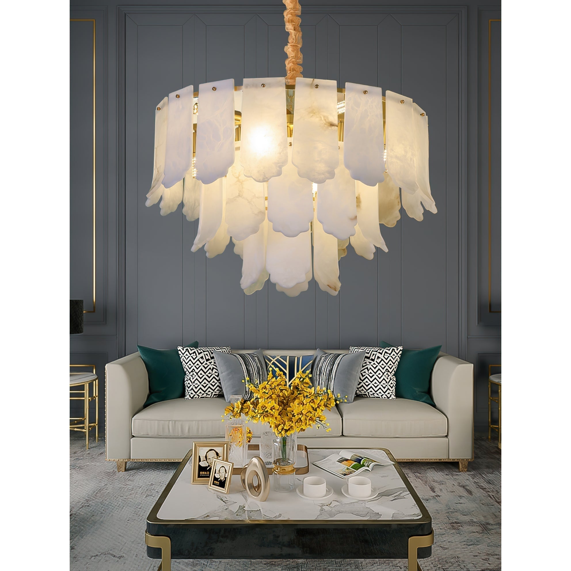 Hue Lustre Laiton Albâtre Luxe Postmoderne