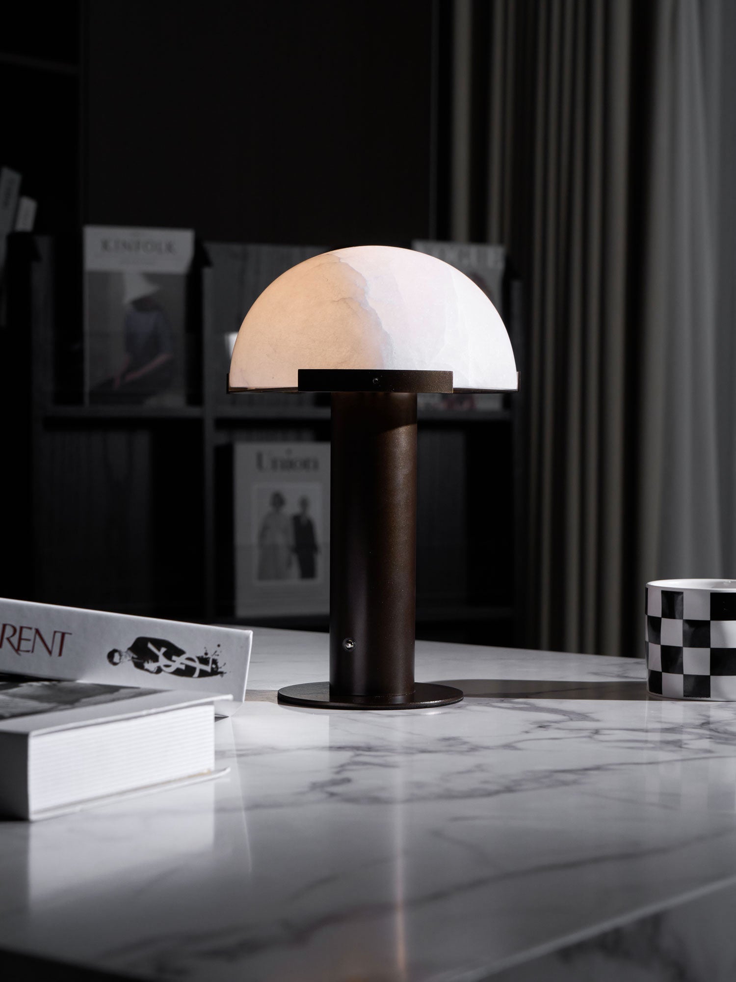 Ibera Lampe de Table en Albâtre et Métal