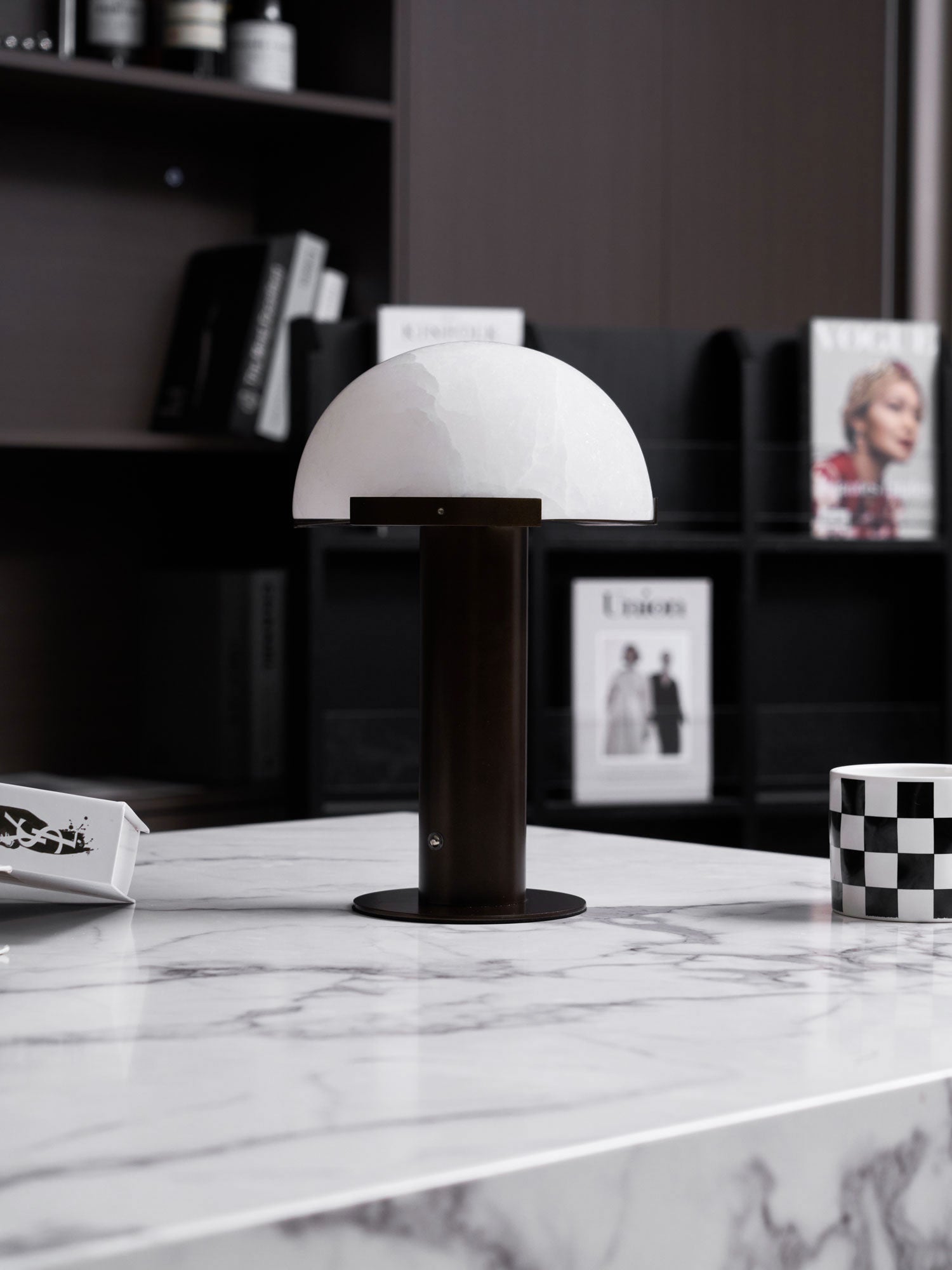 Ibera Lampe de Table en Albâtre et Métal