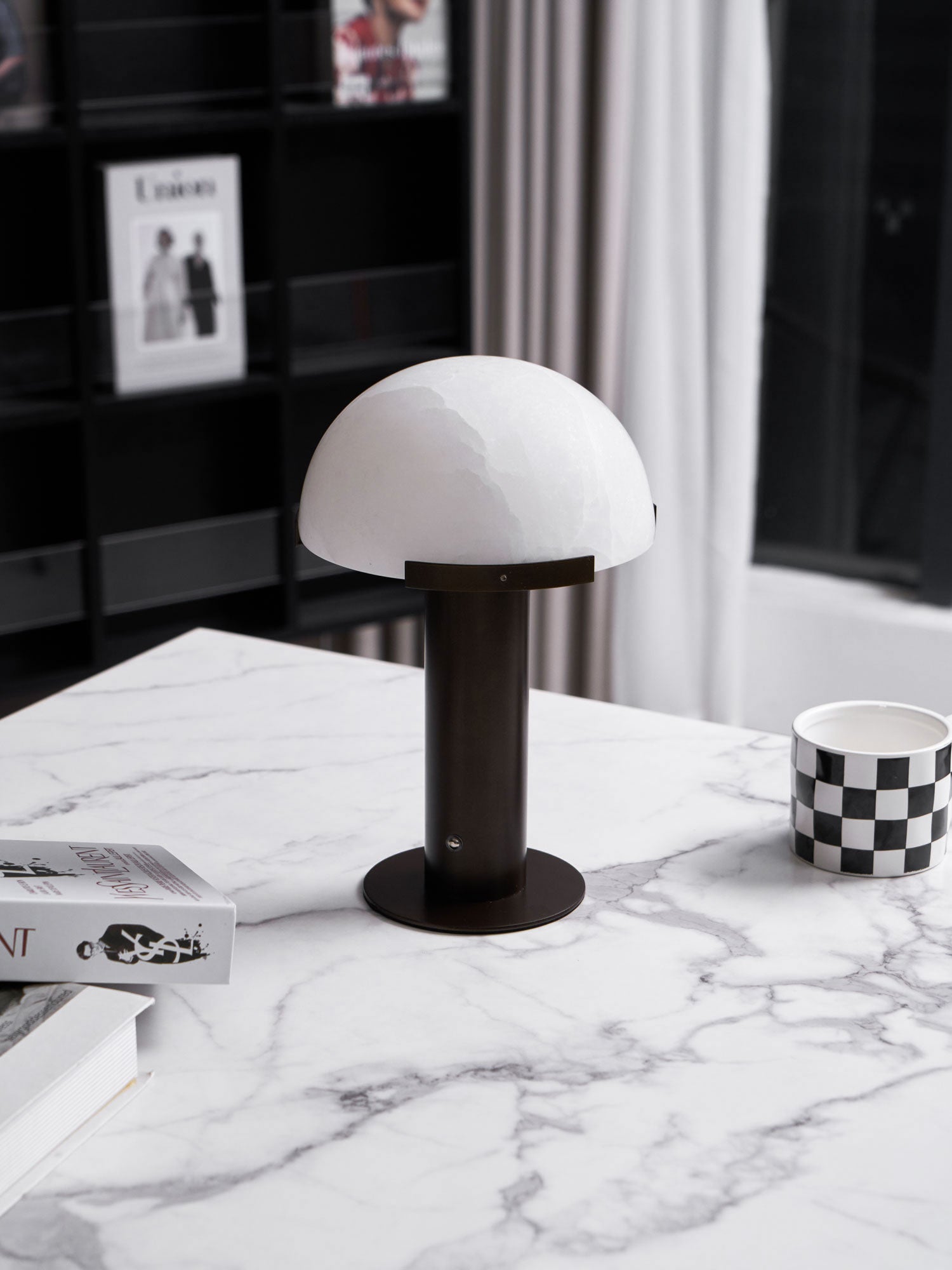 Ibera Lampe de Table en Albâtre et Métal