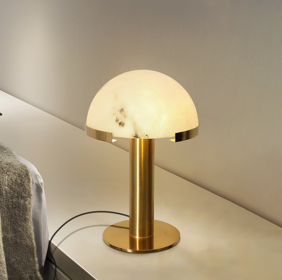 Ibera Lampe de Table en Albâtre et Métal