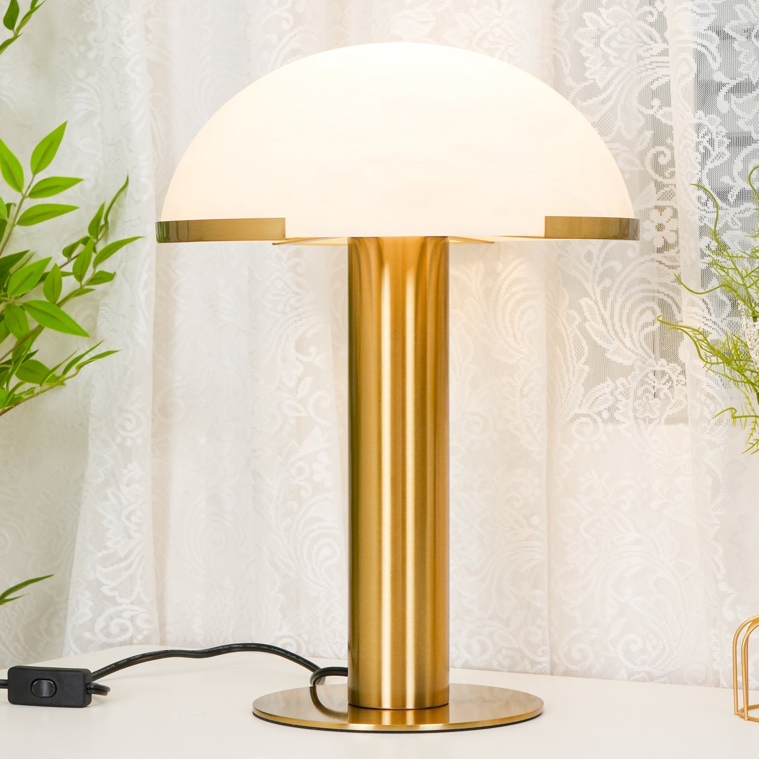 Ibera Lampe de Table en Albâtre et Métal