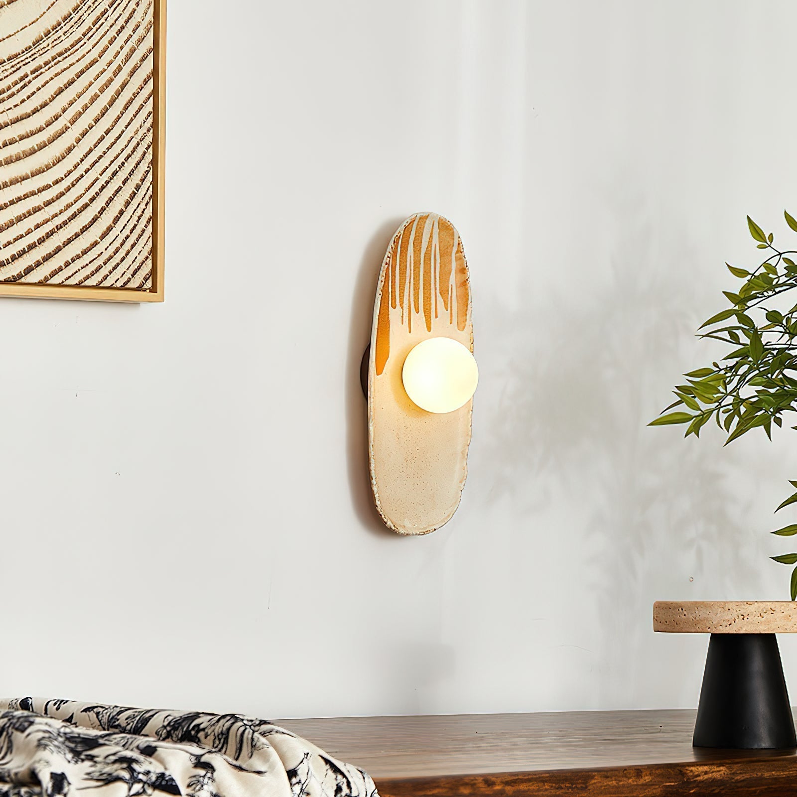 Halien Applique murale Corps en céramique Diffuseur en verre Lumière d'accent artistique