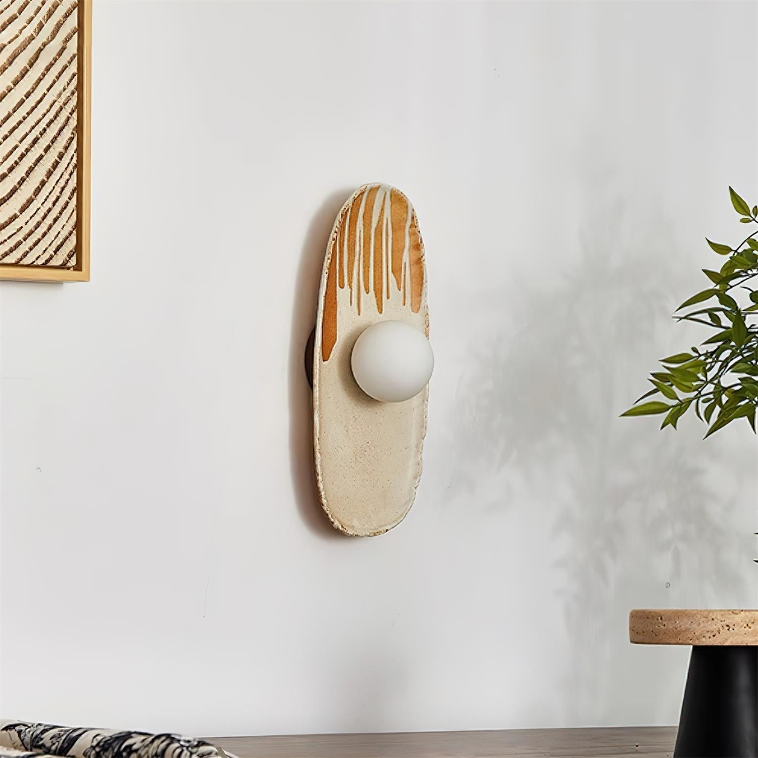 Halien Applique murale Corps en céramique Diffuseur en verre Lumière d'accent artistique